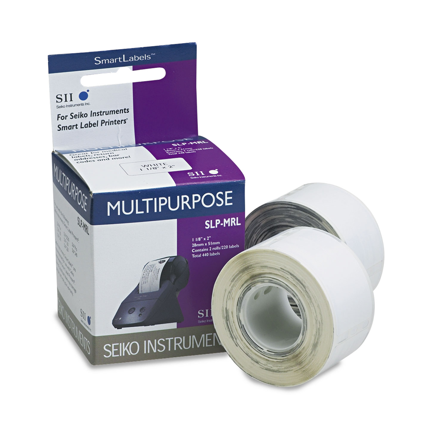 Self-Adhesive Multipurpose Labels, 1.12" x 2", White, 440/Box