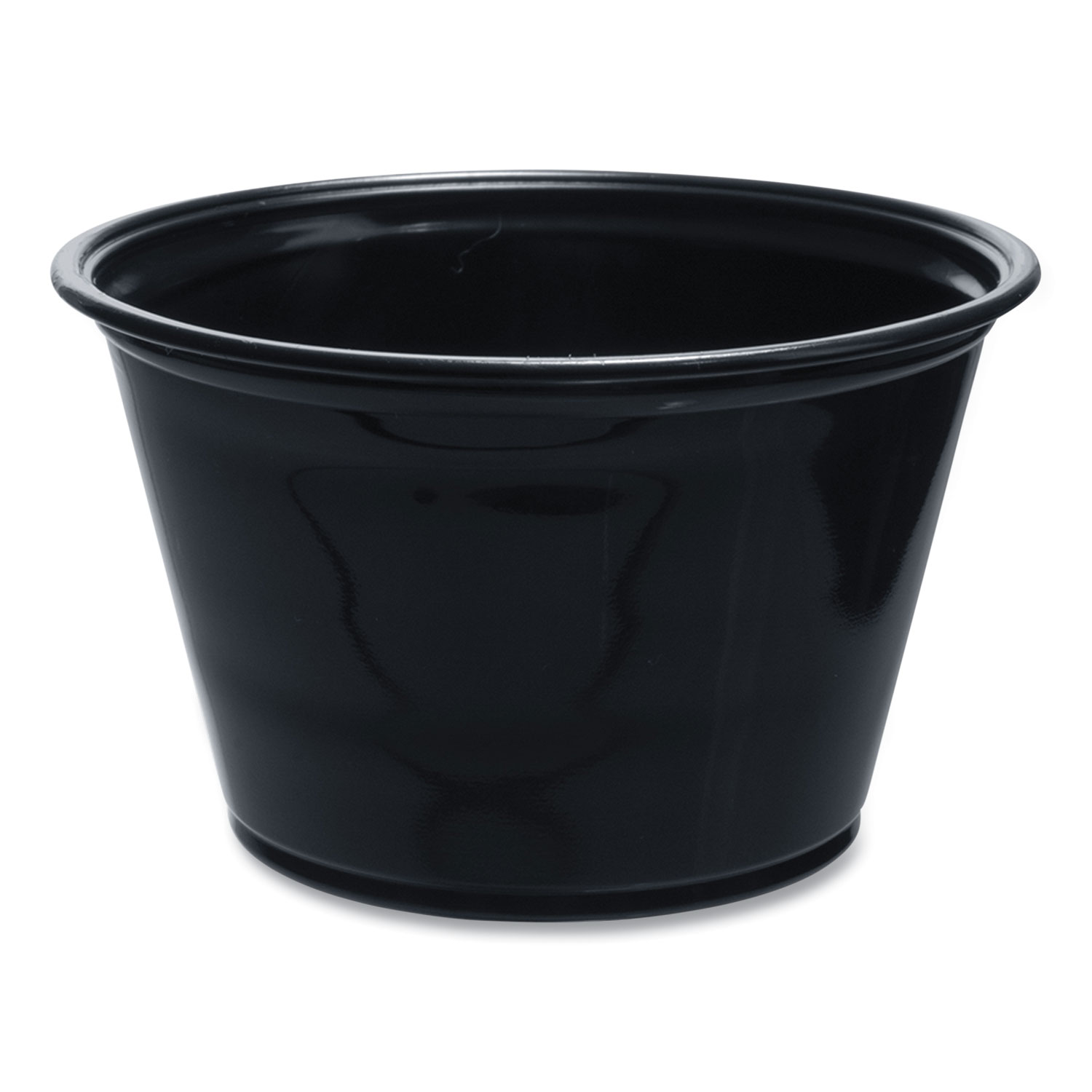 Conex Complements Portion/Medicine Cups, 4 oz, Plastic, Black, 125/Bag, 20 Bags/Carton