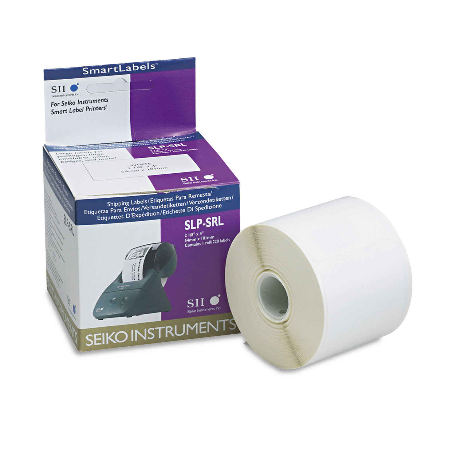 Bulk Self-Adhesive Wide Shipping Labels, 2.12" x 4", White, 220/Box