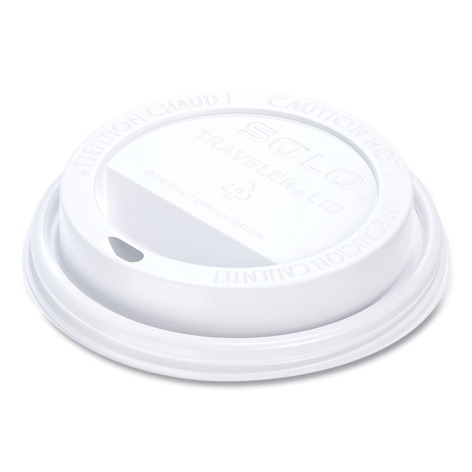 Traveler Cappuccino Style Dome Lid, Polystyrene, Fits 10 oz to 24 oz Hot Cups, White, 100/Pack, 10 Packs/Carton