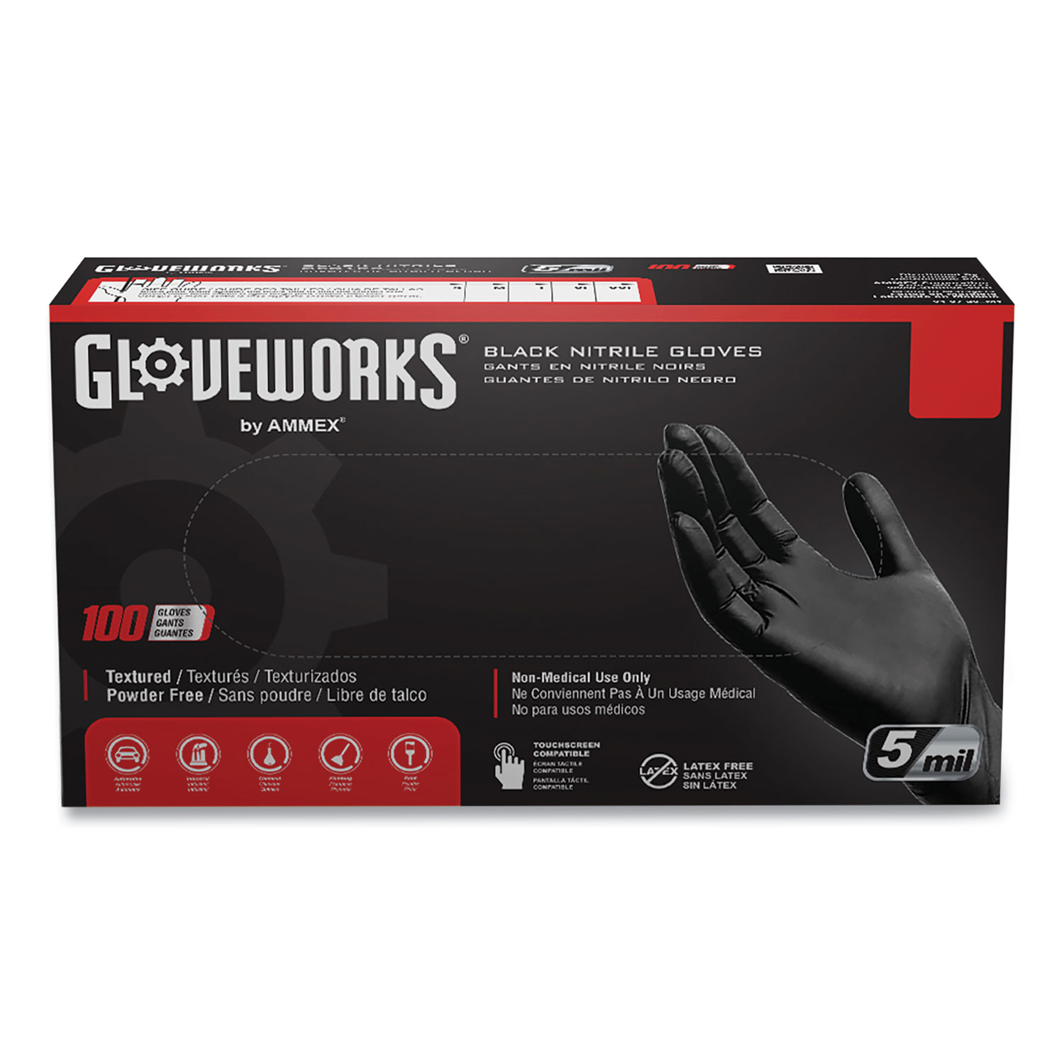 Microflex Midknight Black Nitrile Gloves - 100 per Box - Medical Warehouse