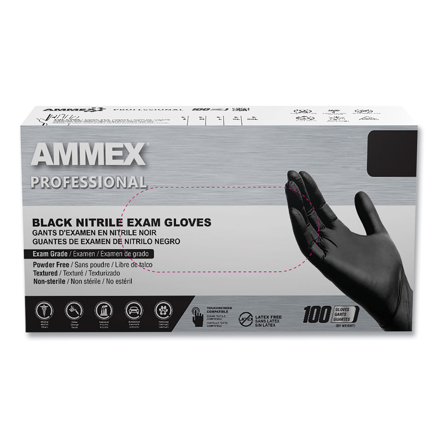 Noble Products Nitrile 3 Mil Thick All Purpose Powder-Free Textured Gloves  - Small - Case of 1000 (10 Boxes of 100)