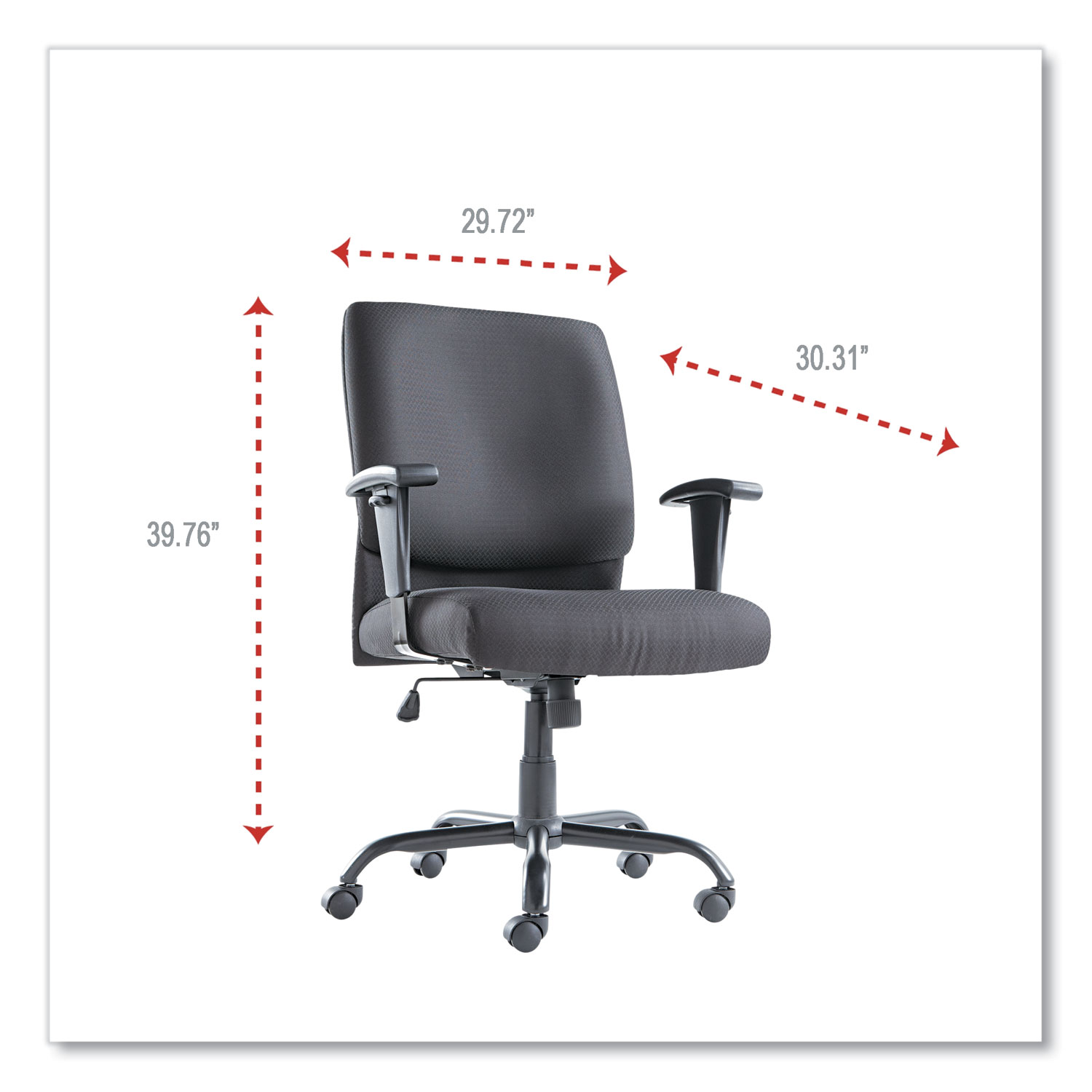 Sitmatic Goodfit Big And Tall Ergonomic Fabric High Back Chair Black - Office Depot - View #9