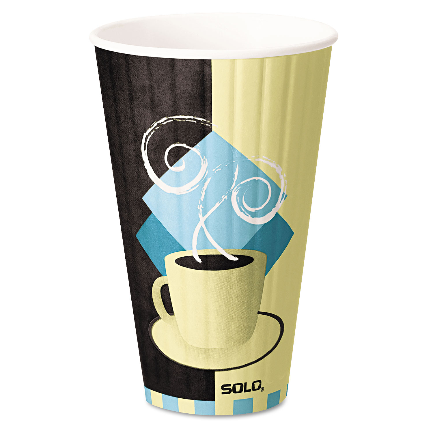  Dart IC20-J7534 Duo Shield Insulated Paper Hot Cups, 20oz, Tuscan, Chocolate/Blue/Beige, 350/Ct (SCCIC20J7534) 