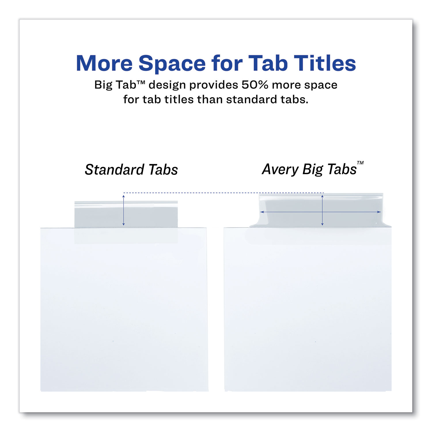 Insertable Big Tab Dividers, 8-Tab, 11.13 x 9.25, White, Clear