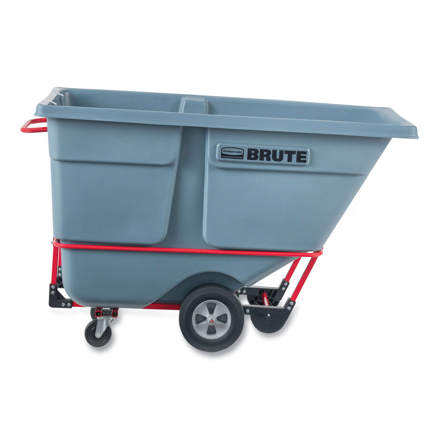 BRUTE DURATILT Frame Tilt Truck, Standard Duty, 1 cu yd, 1,200 lb Capacity, Rotomolded Resin/Leakproof Polyethylene, Gray