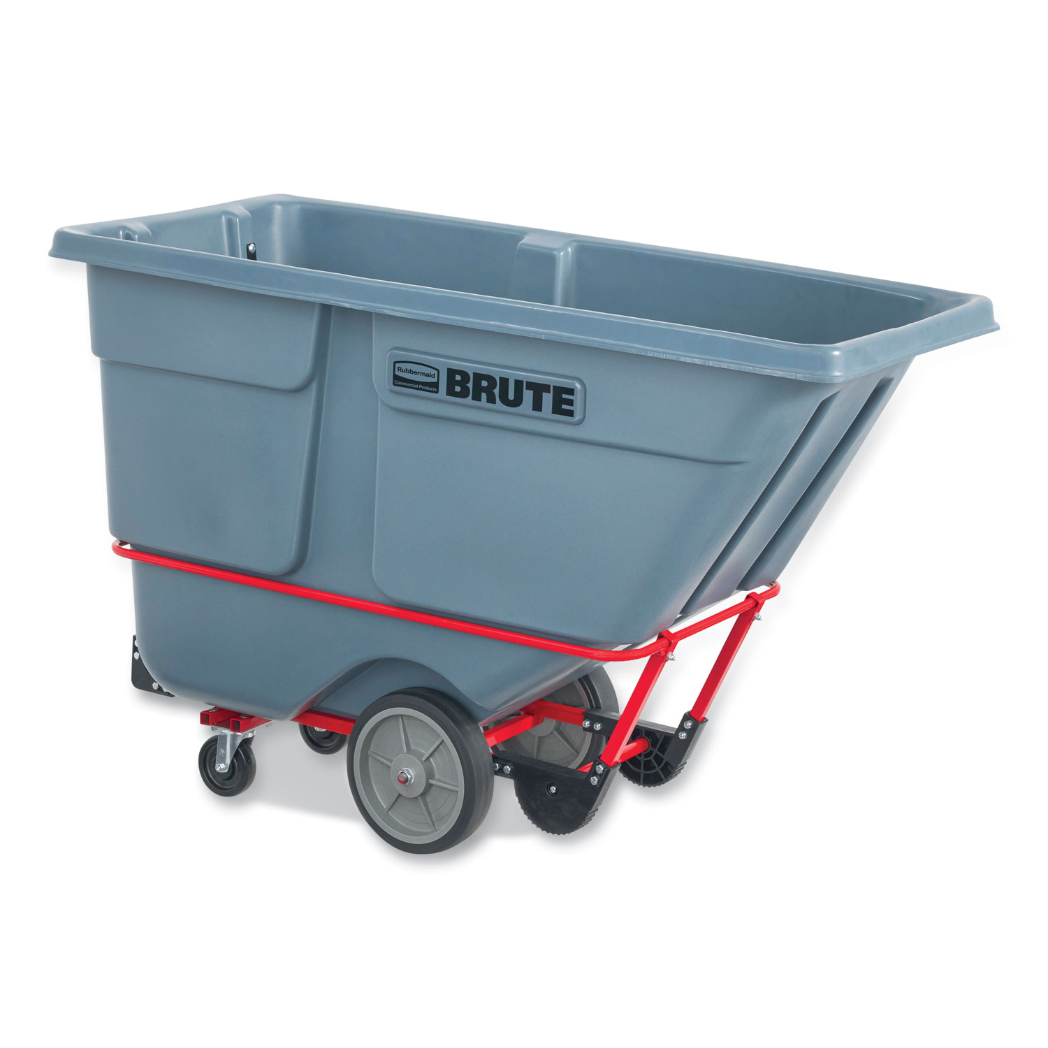 BRUTE DURATILT Frame Tilt Truck, Heavy Duty, 1 cu yd, 2,100 lb Capacity, Rotomolded Resin/Leakproof Polyethylene, Gray