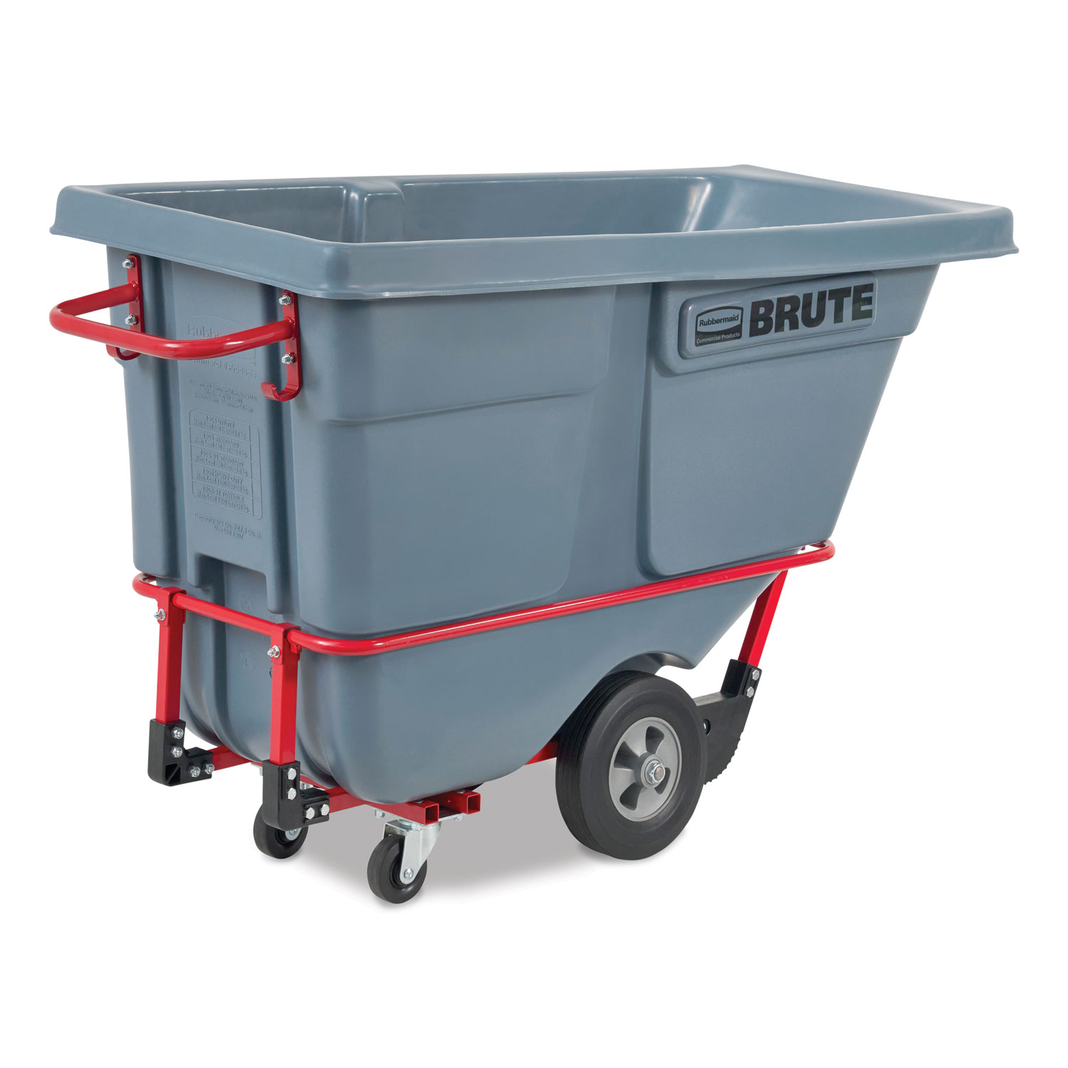 BRUTE DURATILT Frame Tilt Truck, Standard Duty, 0.5 cu yd, 850 lb Capacity, Rotomolded Resin/Leakproof Polyethylene, Gray