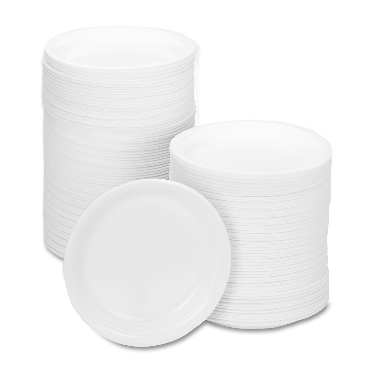 Mediumweight Foam Dinnerware, Plates, 9 dia, White, 500/Carton