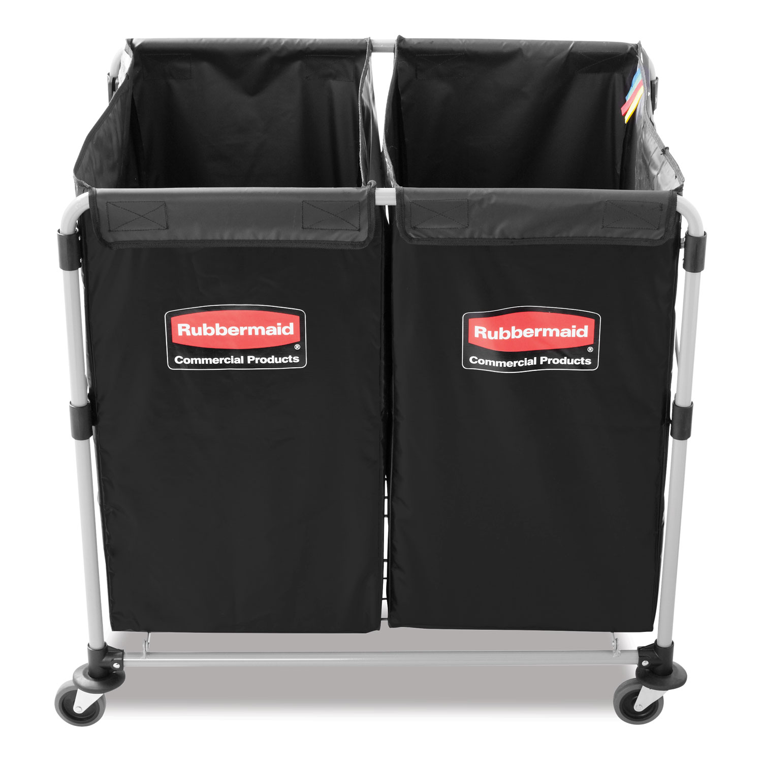 4 Bushel Collapsible X-Cart Bag for Rubbermaid Commercial 1881749 and 1881781, 5 cu ft, 22.08" x 15.33" x 27.33", Black, 2/CT