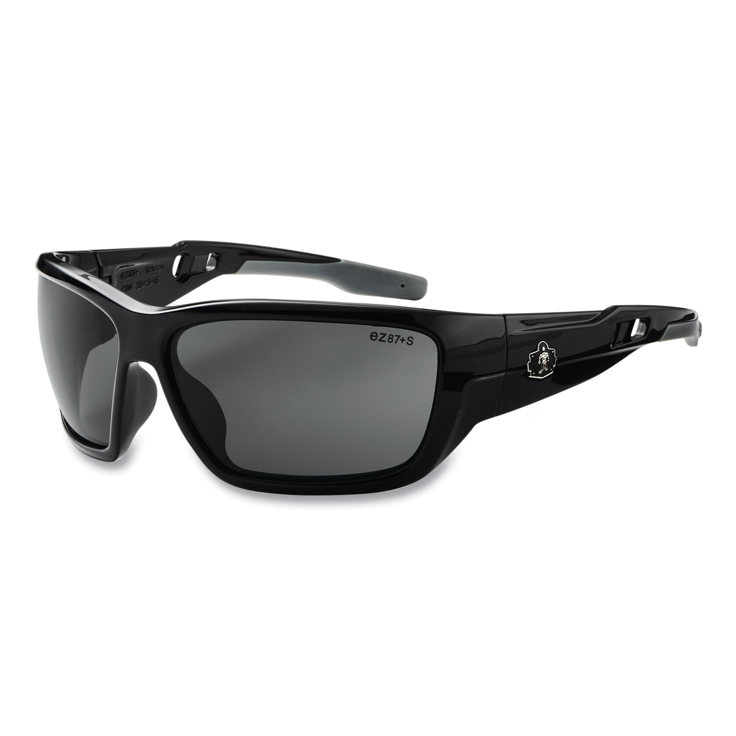 Skullerz BALDR Safety Glasses, Black Nylon Impact Frame, Polarized Smoke Polycarbonate Lens