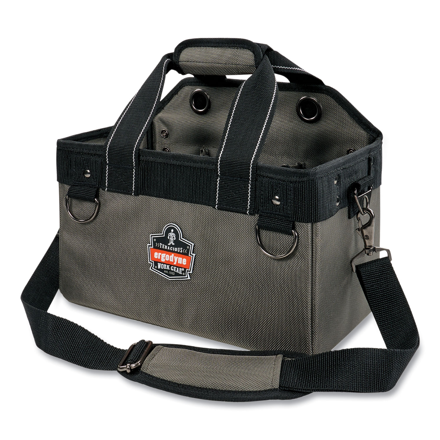 Arsenal 5844 Bucket Truck Tool Bag with Tethering Attachment Points, 8 Compartments, 13 x 7.5 x 7.5, Gray