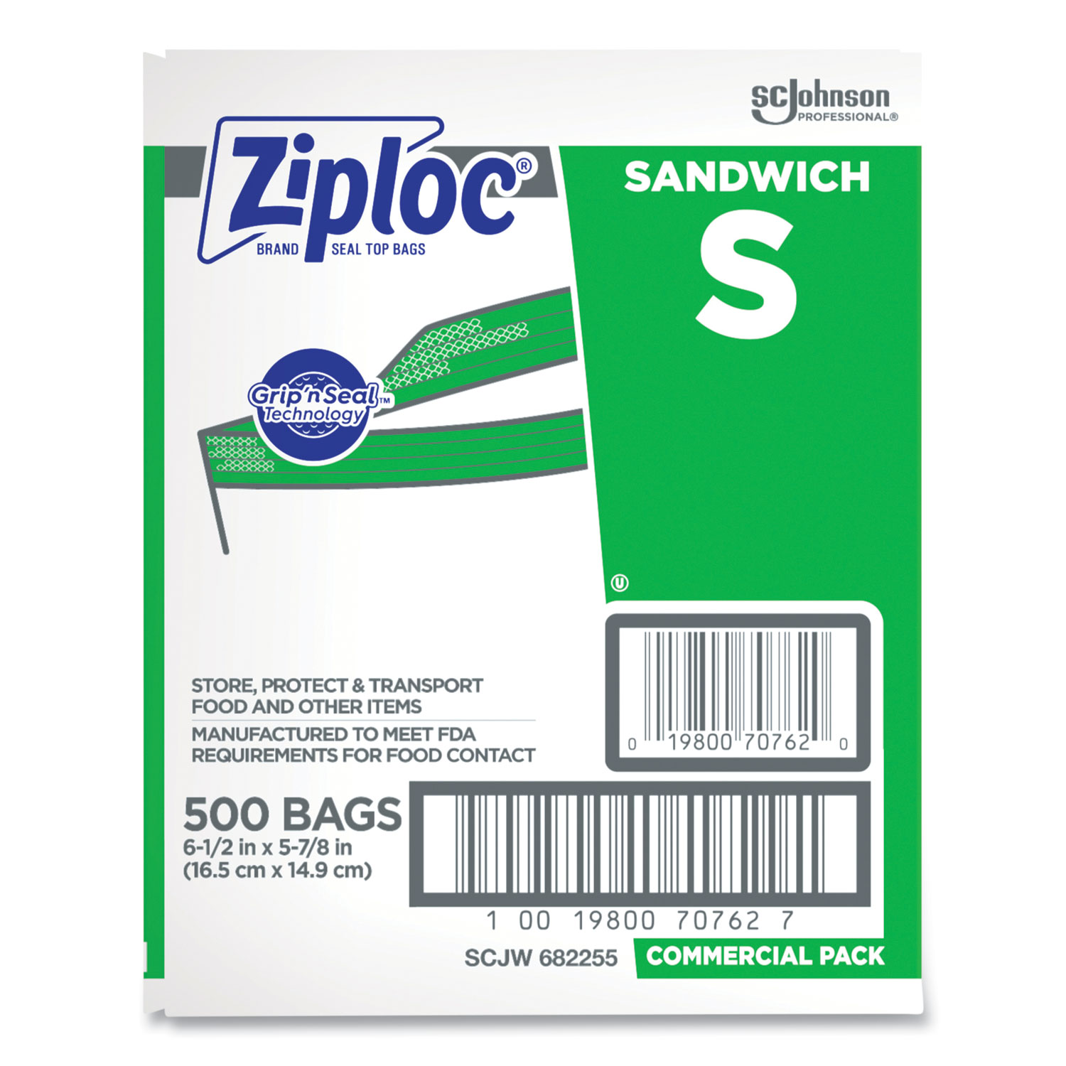 Ziploc Resealable Sandwich Bags Clear Box of 500