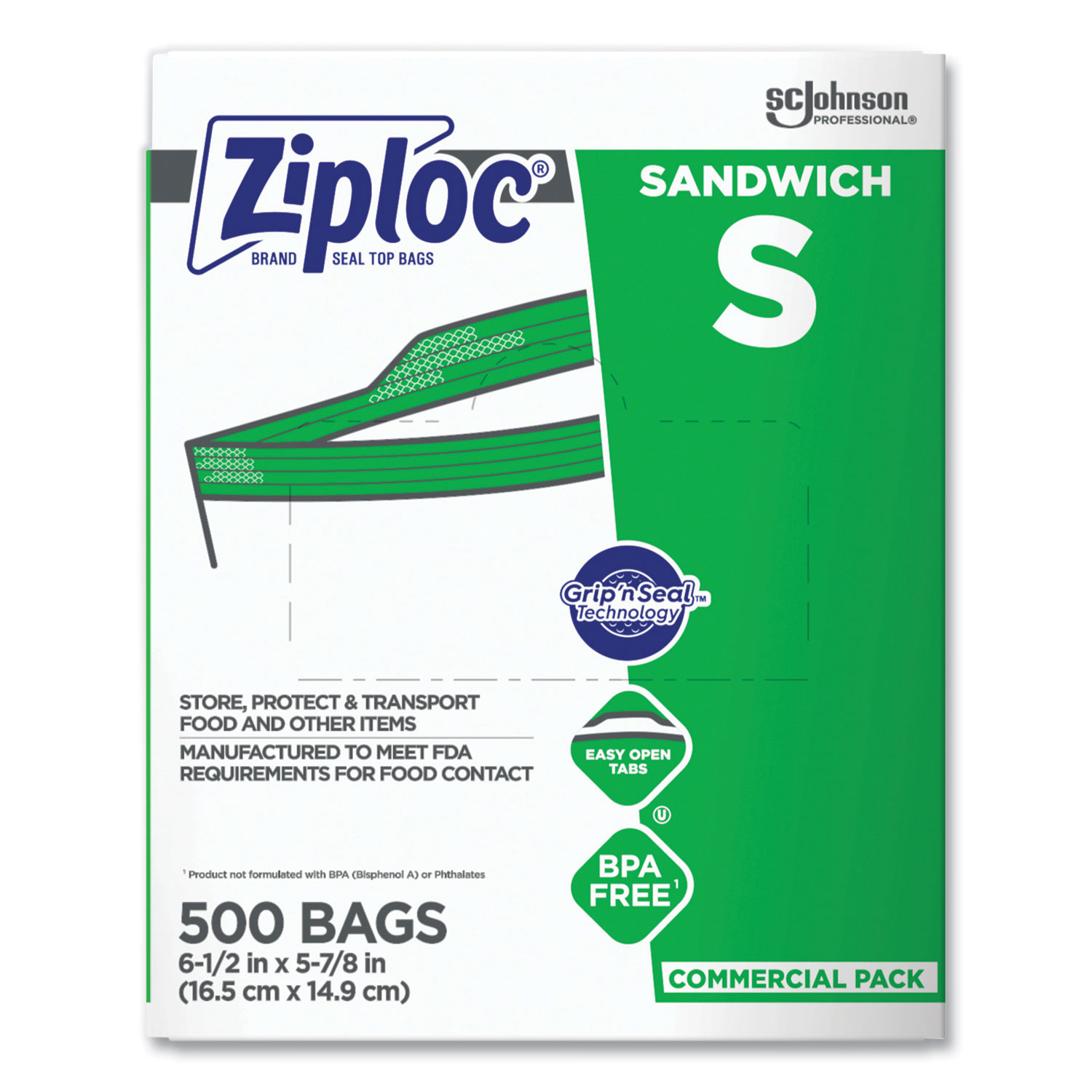 Ziploc Resealable Sandwich Bags Clear Box of 500