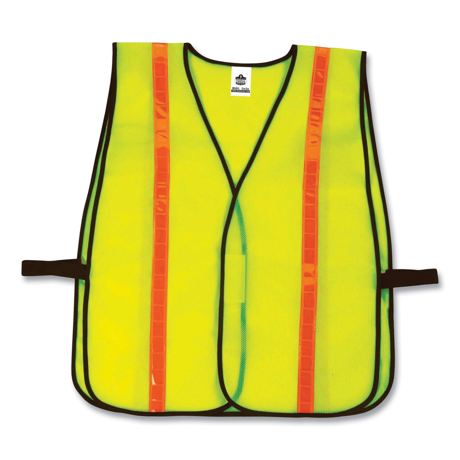 GloWear 8040HL Non-Certified Hi-Gloss Vest, Polyester, One Size Fits Most, Lime