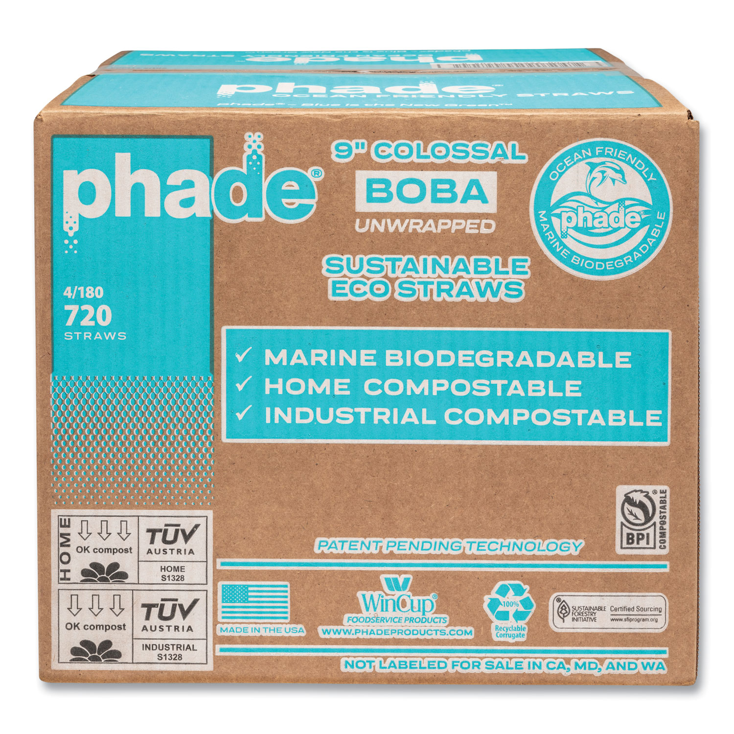 Box of PHA Wide Smoothie Straws