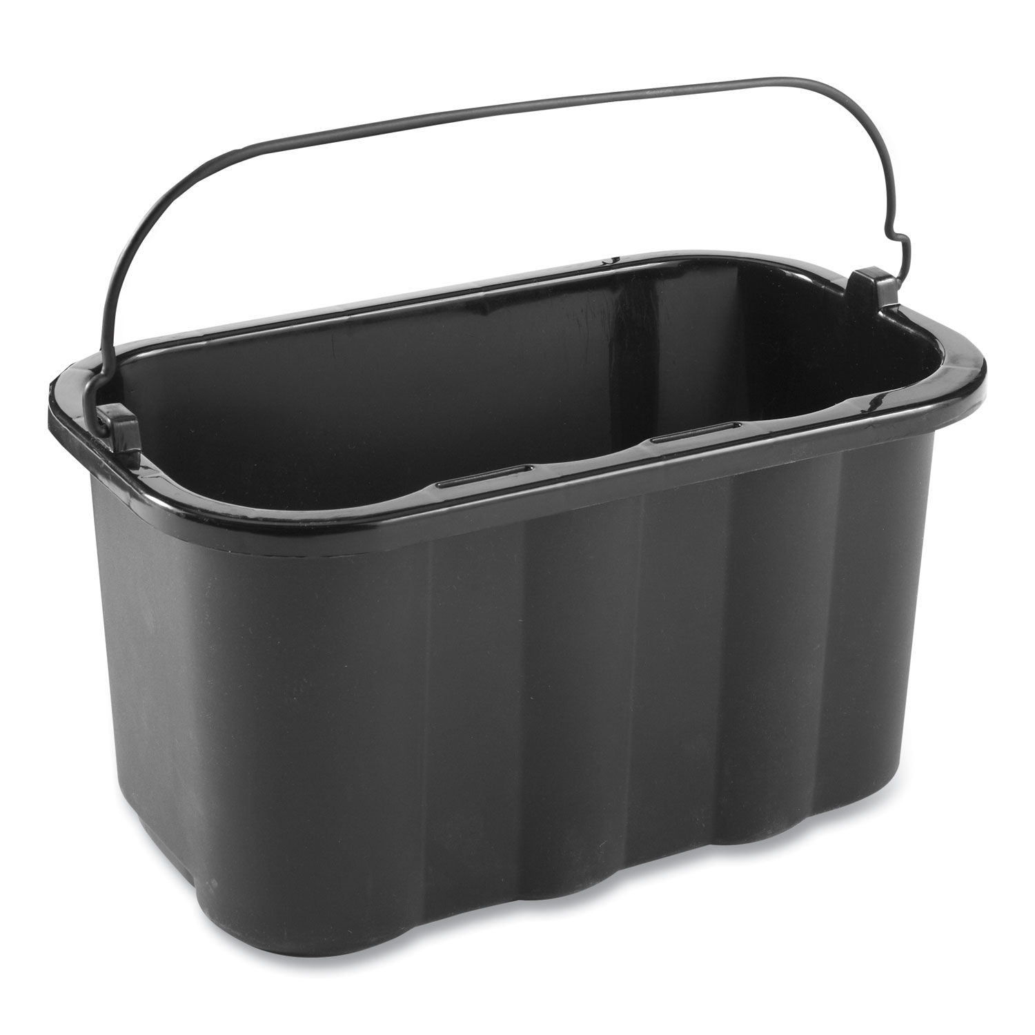 Heavy-Duty Cleaning Cart Caddy, 10 qt, Black, 6/Carton
