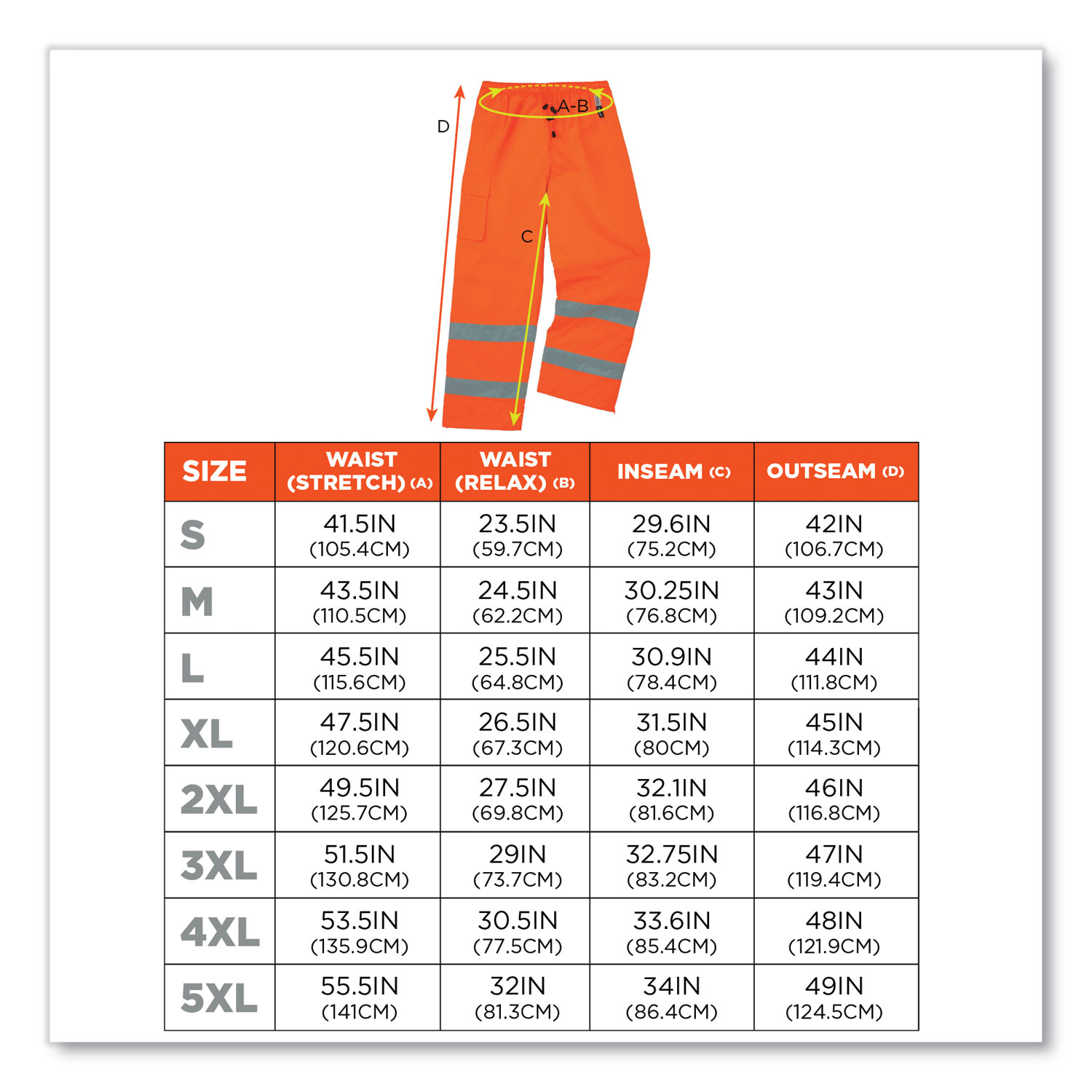 ergodyne® GloWear 8925 Class E Hi-Vis Thermal Pants, 3X-Large, Orange