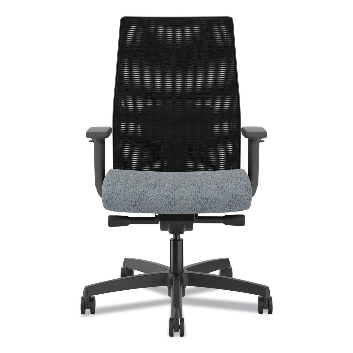 HON® Ignition 2.0 4-Way Stretch Mid-Back Mesh Task Chair, Gray Adjustable Lumbar Support, Basalt/Black