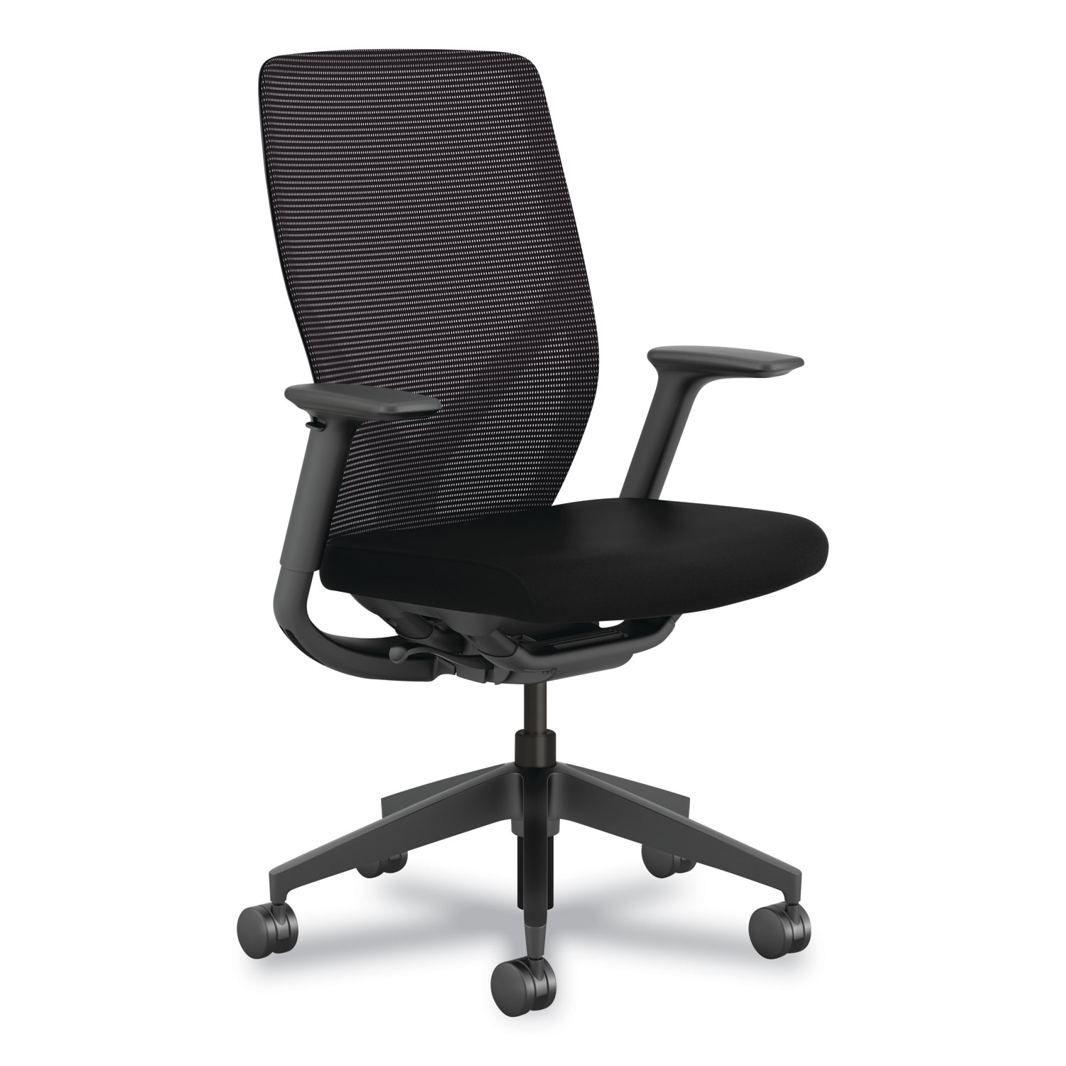 HON® Flexion Mesh Back Task Chair, Supports Up to 300lb, 14.81 to 19.7 Seat Height, Black Seat/Back/Base