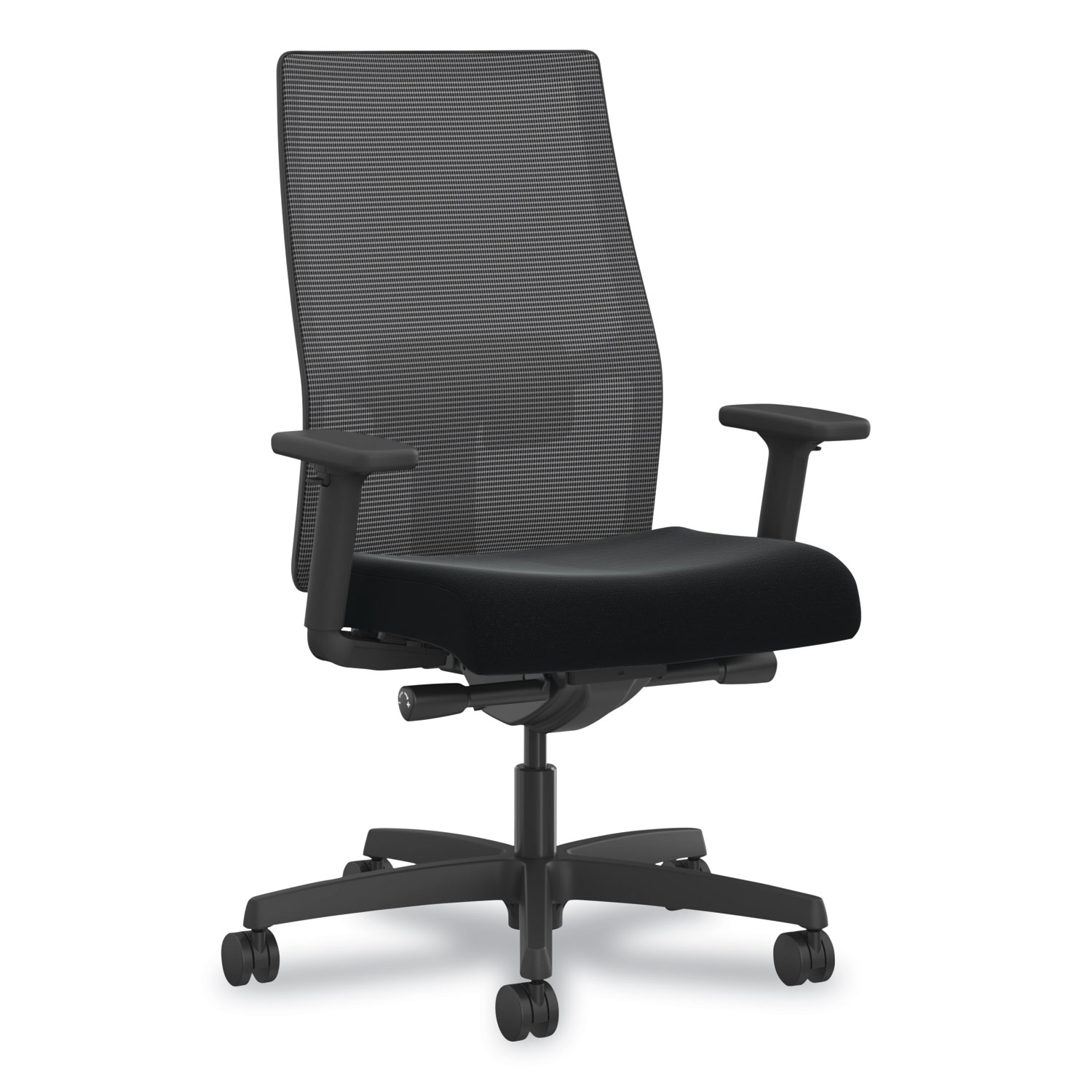 HON® Ignition 2.0 4-Way Stretch Mid-Back Mesh Task Chair, Orange Adjustable Lumbar Support, Black