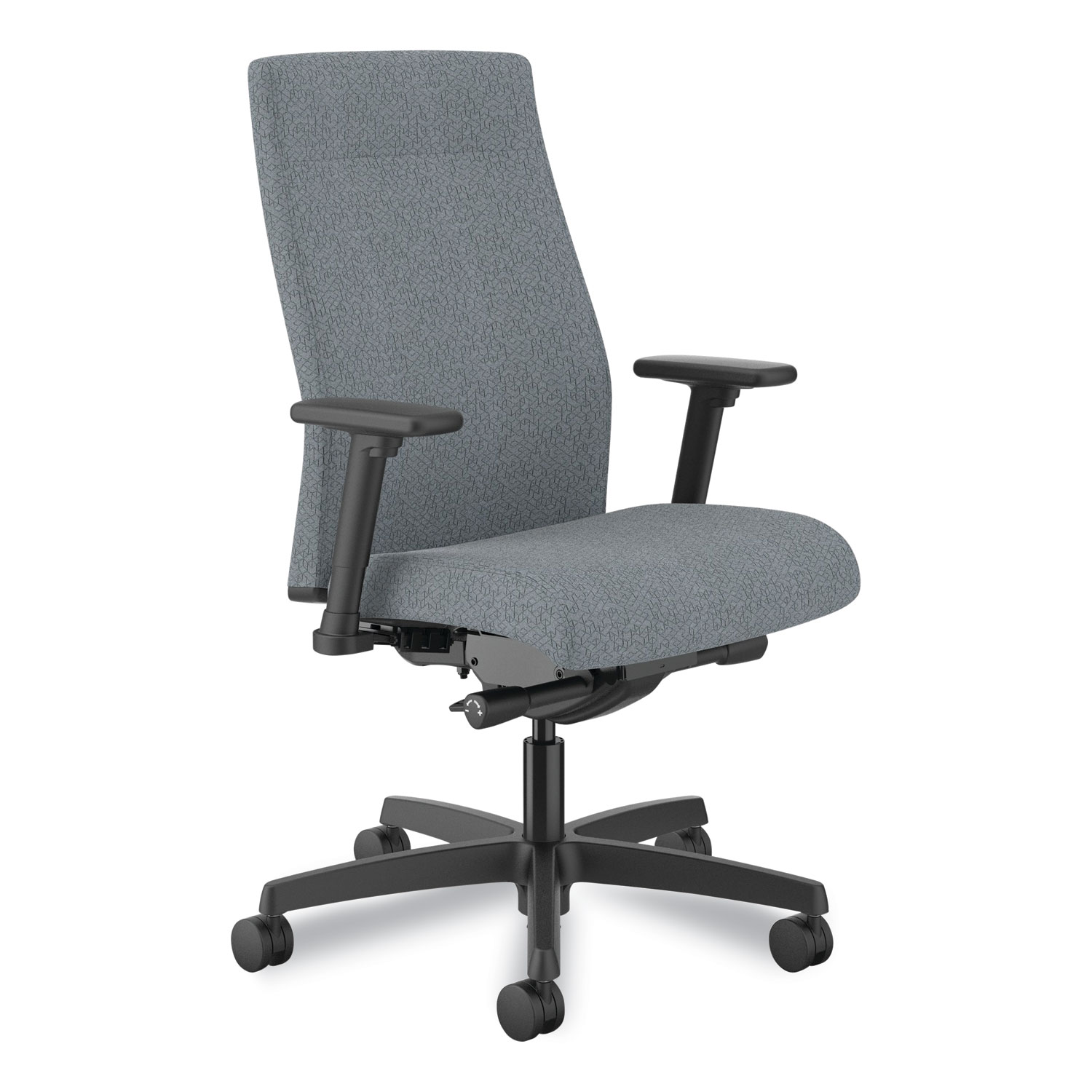 HON® Ignition 2.0 Upholstered Mid-Back Task Chair, 17 to 21.25 Seat Height, Basalt Fabric Seat/Back