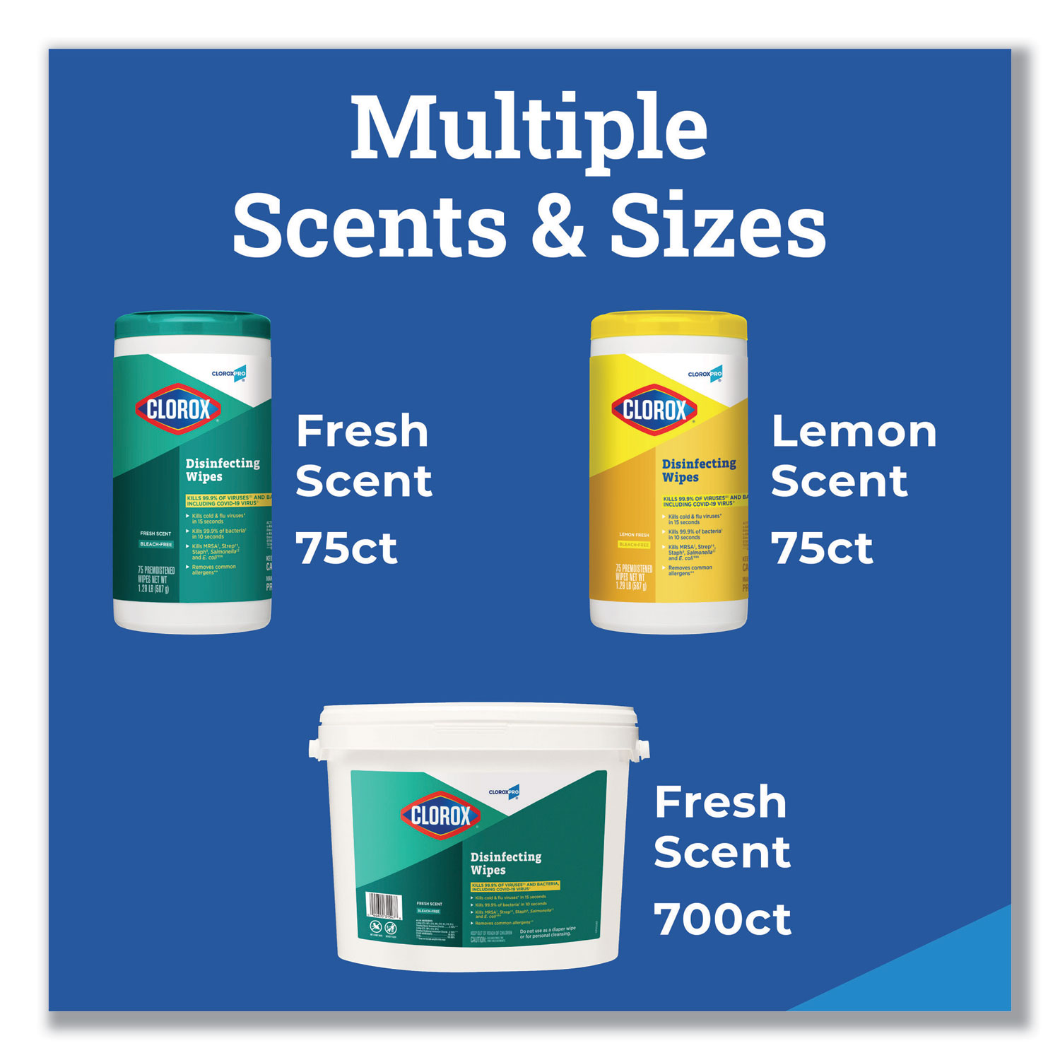 Disinfecting Wipes 7 x 8, Fresh Scent, 700/Bucket 