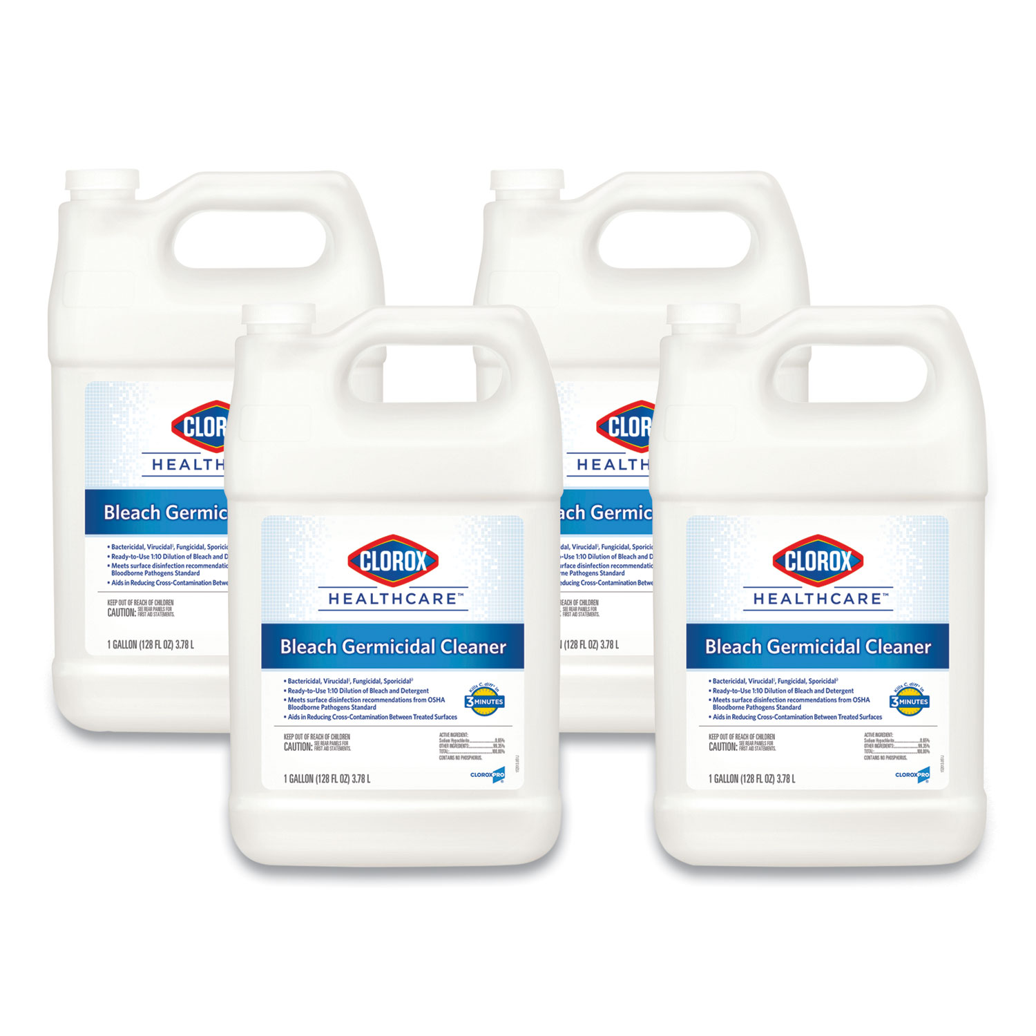 Clorox Clinical Germicidal Cleaner and Bleach Hospital Disinfectant, Health  Care Cleaning Products, Industrial Cleaning, Germicidal Spray, Clorox  Bleach, 32 Fl Ounces (Pack of 2) 