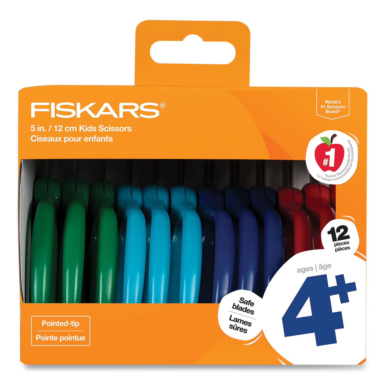 Fiskars Pointed Tip Safety Edge Kids Scissors With Sheath Eraser - Age 4  for sale online