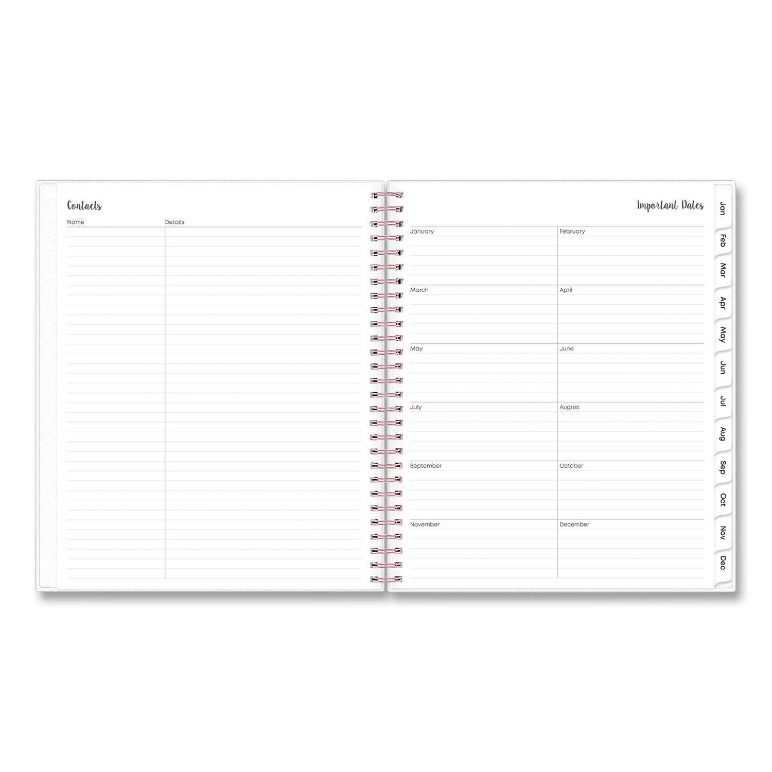 Joselyn Monthly Wirebound Planner, Floral Artwork, 10 x 8, Pink/Peach ...