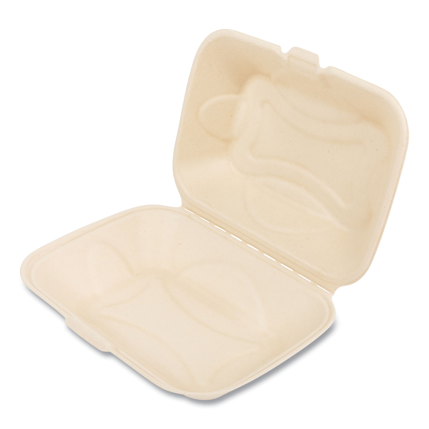 Boardwalk 9 in. x 9 in. x 3.19 in. White Bagasse Food Containers