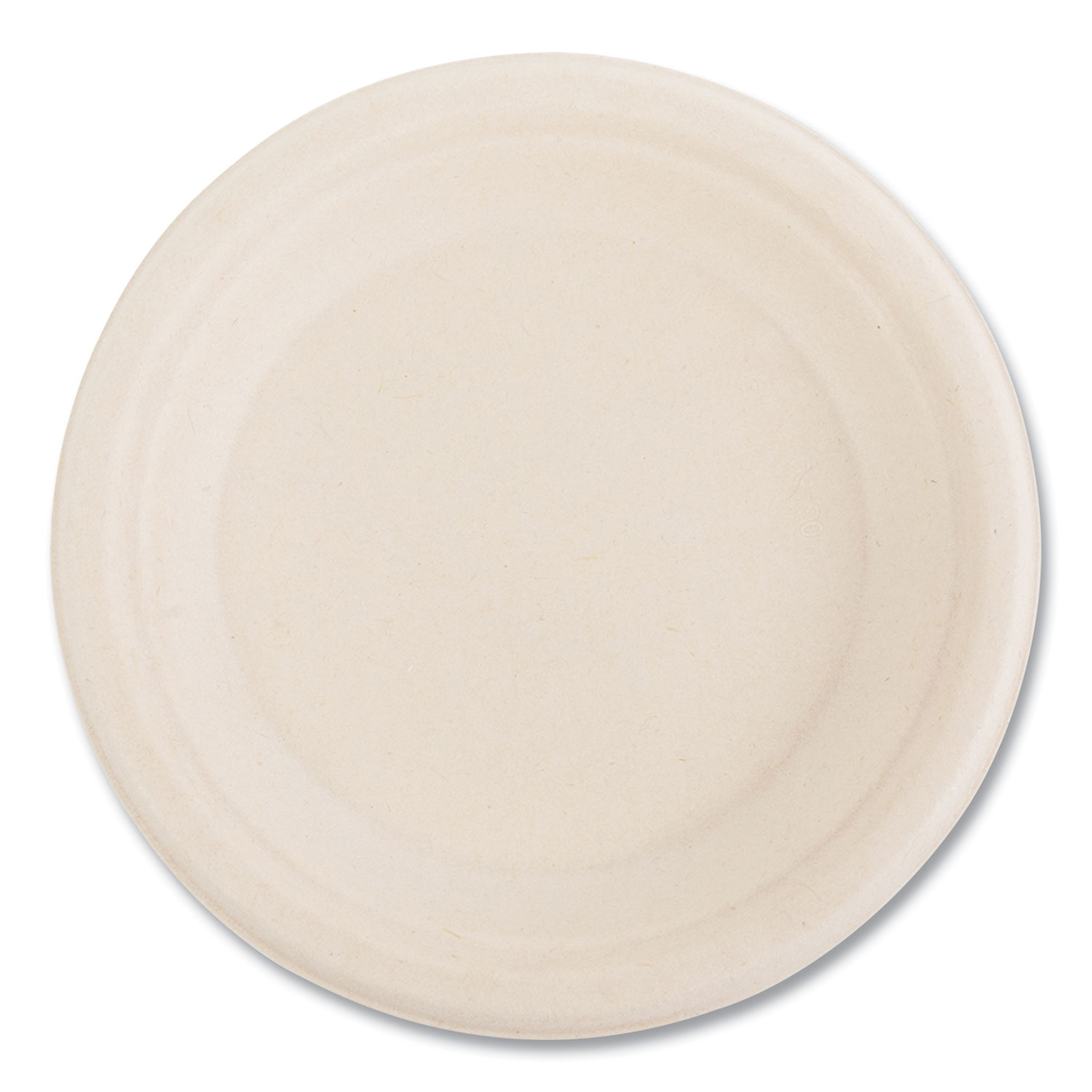 10 Bagasse 3-Compartment Round Plate - 500 ct