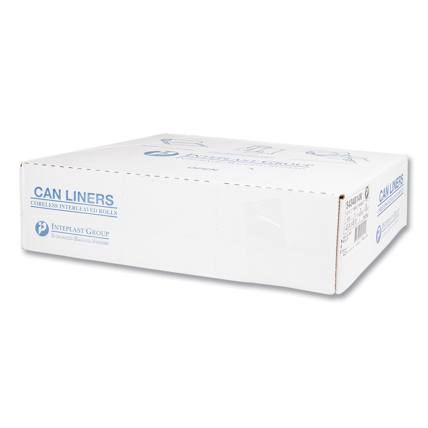 High-Density Commercial Can Liners, 10 gal, 8 microns, 24 x 24, Natural, 1,000/Carton by Inteplast Group - IBSS242408N