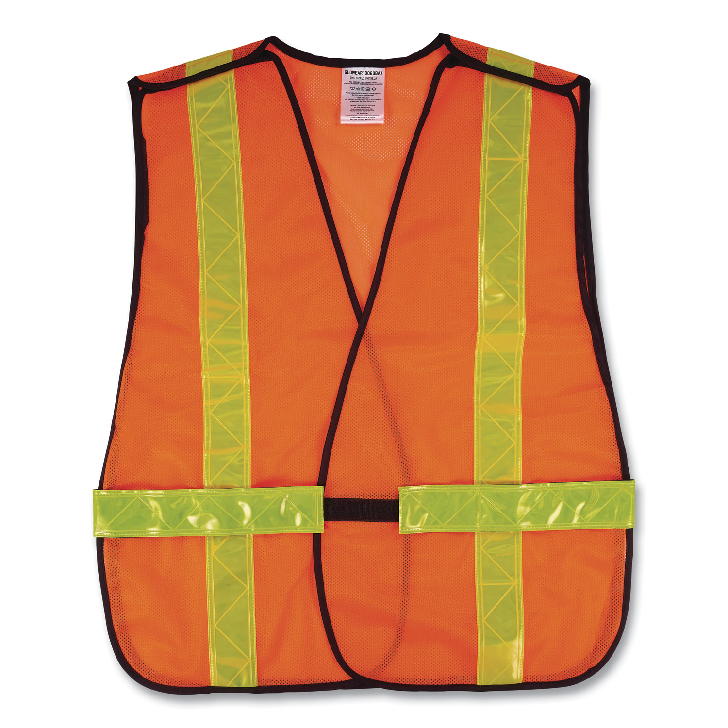 GloWear 8080BAX Non-Certified X-Back Hi-Vis Safety Vest, Polyester, One Size Fits Most, Orange/Yellow