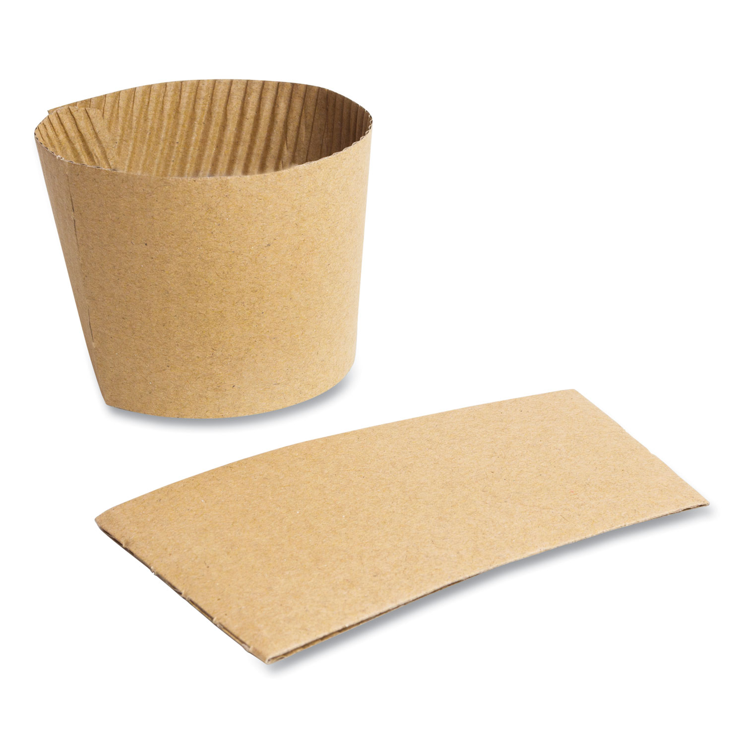 Vegware™ Kraft Hot Cup Sleeves, Compostable, Fits Vegware 89-Series Hot Cups, Kraft, 1,000/Carton