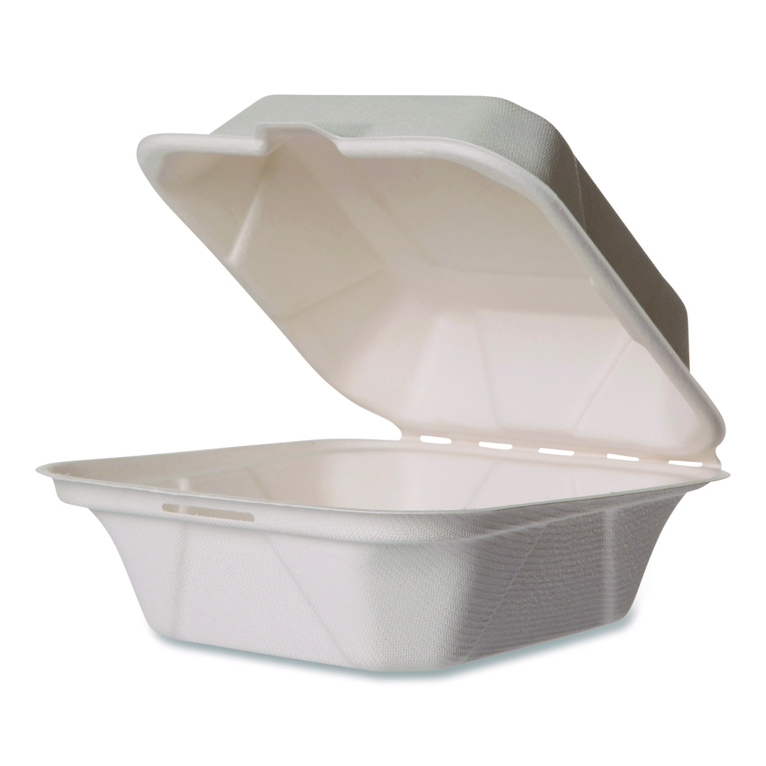 Nourish Molded Fiber Takeout Containers, Compostable, 5.9 x 5.9 x 2.9, White, Sugarcane, 400/Carton