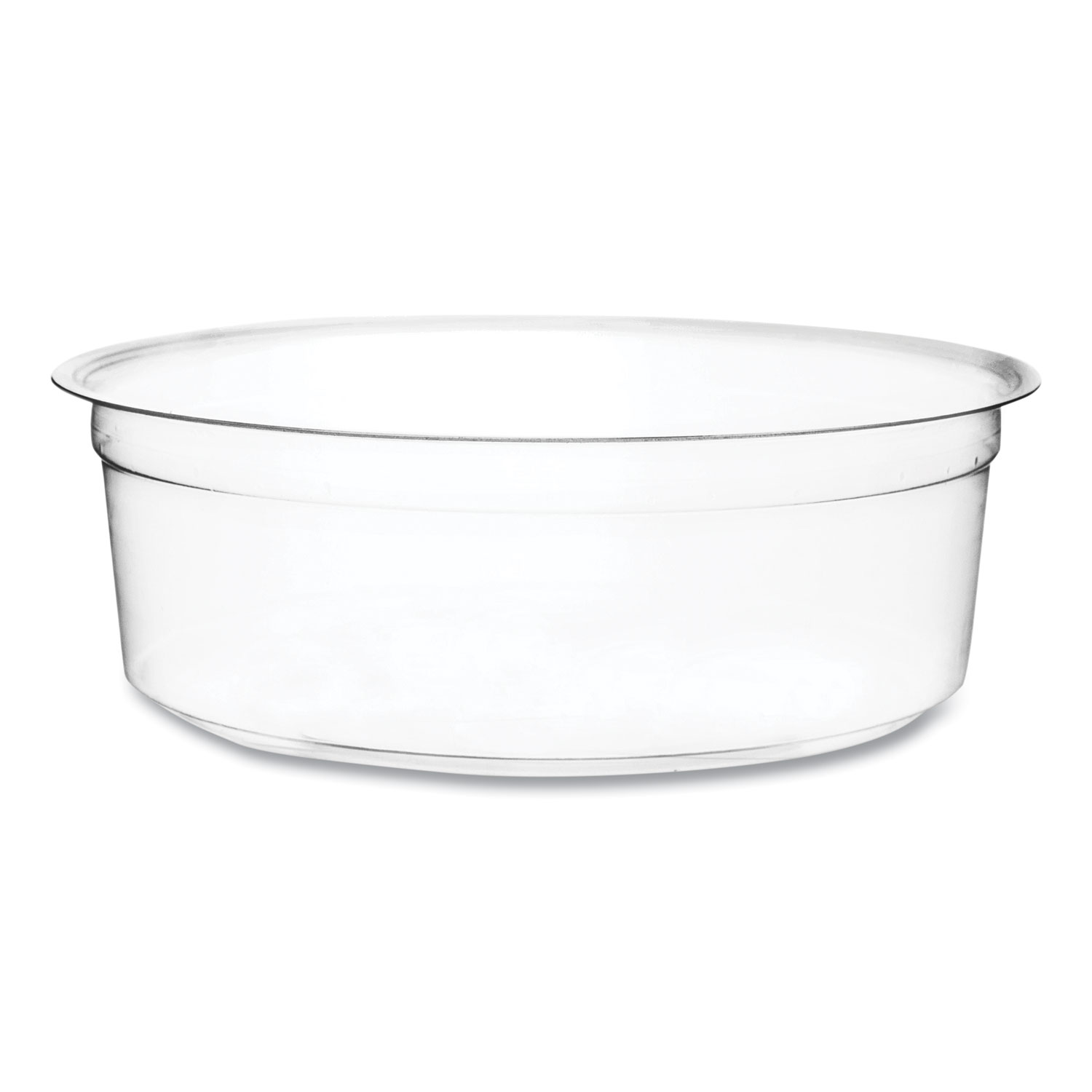 Round Deli Pots, Compostable, 8 oz, 4.6″ Diameter x 1.5″h, Clear, Plastic, 500/Carton