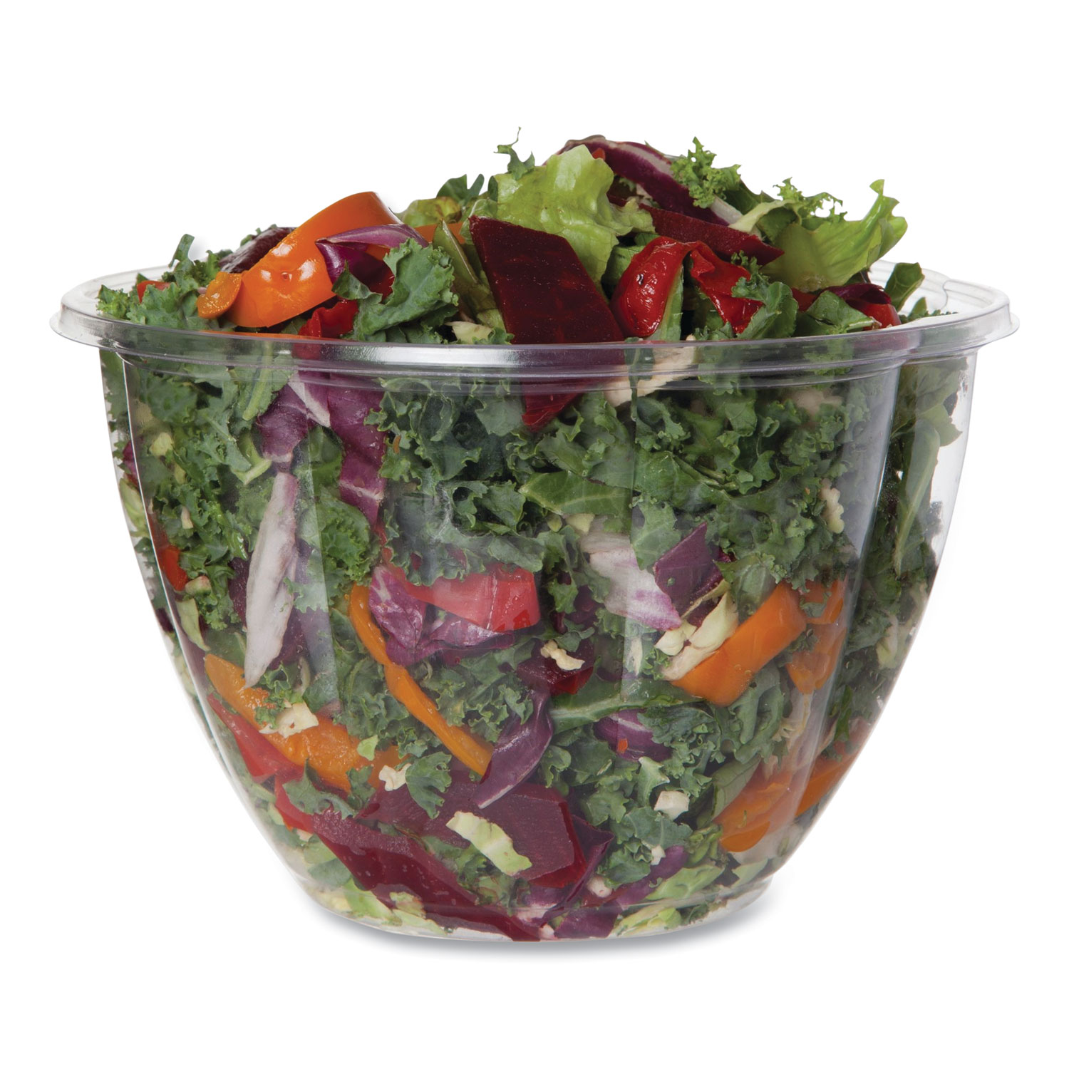 100 PACK] 48oz Clear Disposable Salad Bowls with Lids - Clear