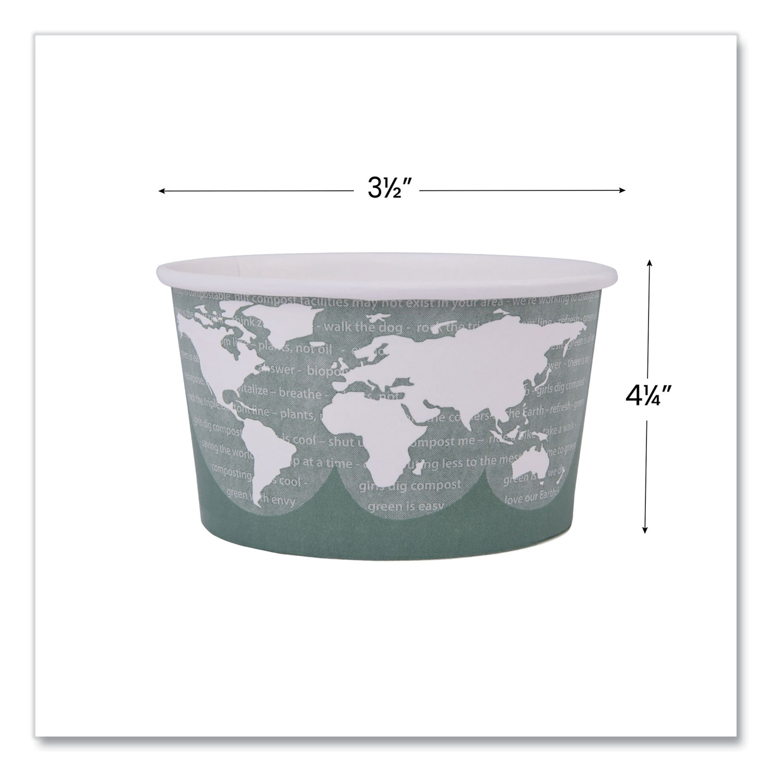 Eco-Products Renewable & Compostable Salad Bowls w/ Lids - 32oz., 50/PK, 3 PK/CT