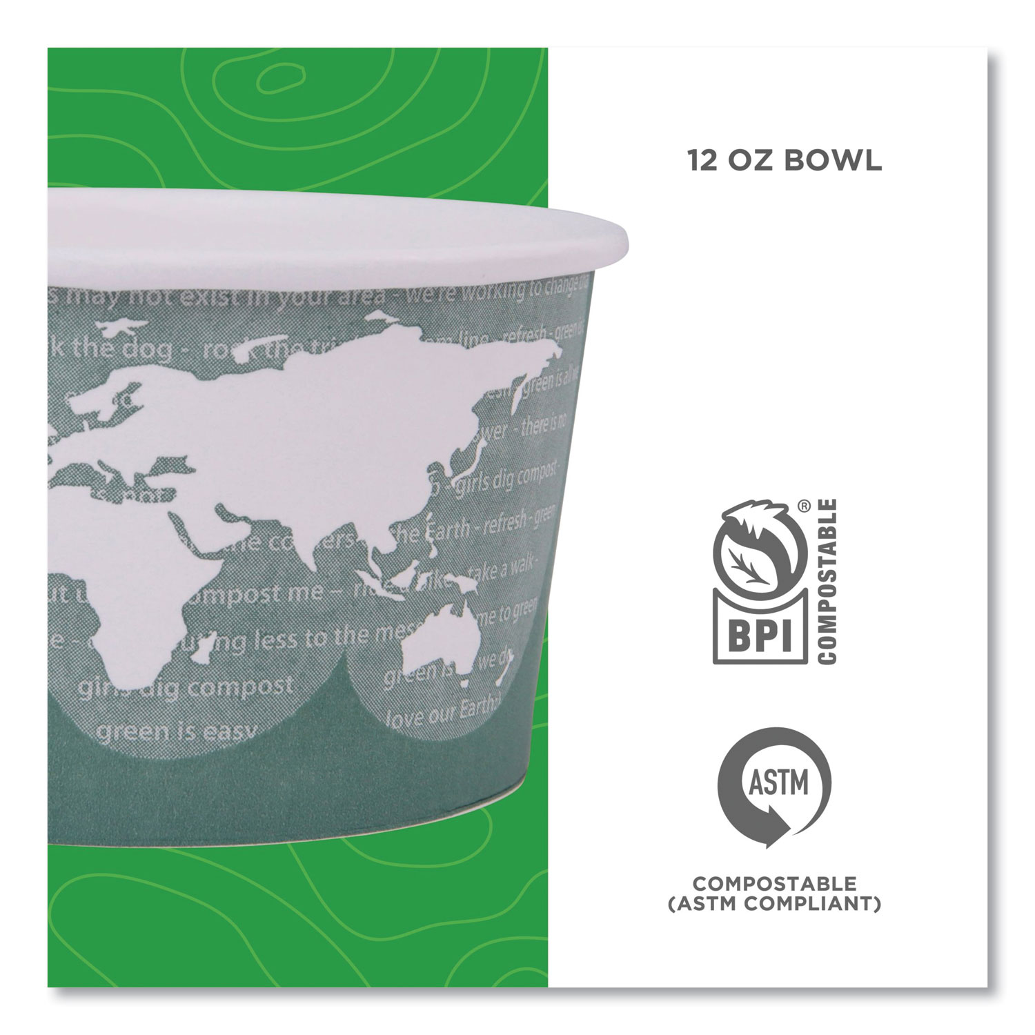 Eco-Products - World Art Renewable & Compostable Food Container - 8oz. Container
