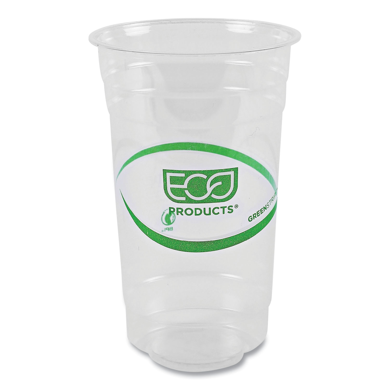 GreenStripe Renewable and Compostable PLA Cold Cups, 24 oz, Clear, 50/Pack, 20 Packs/Carton