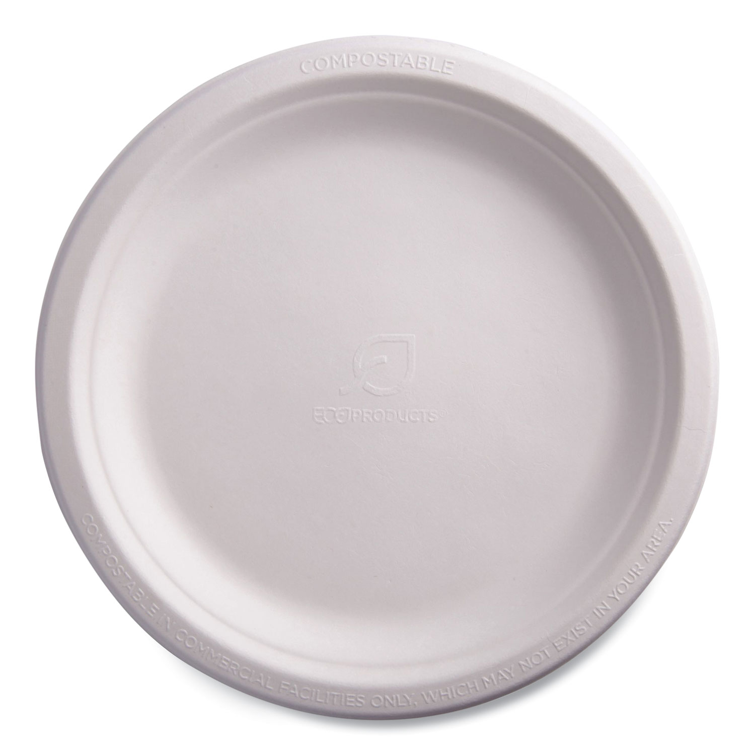 Vanguard Renewable and Compostable Sugarcane Plates, 9″ dia, White, 500/Carton