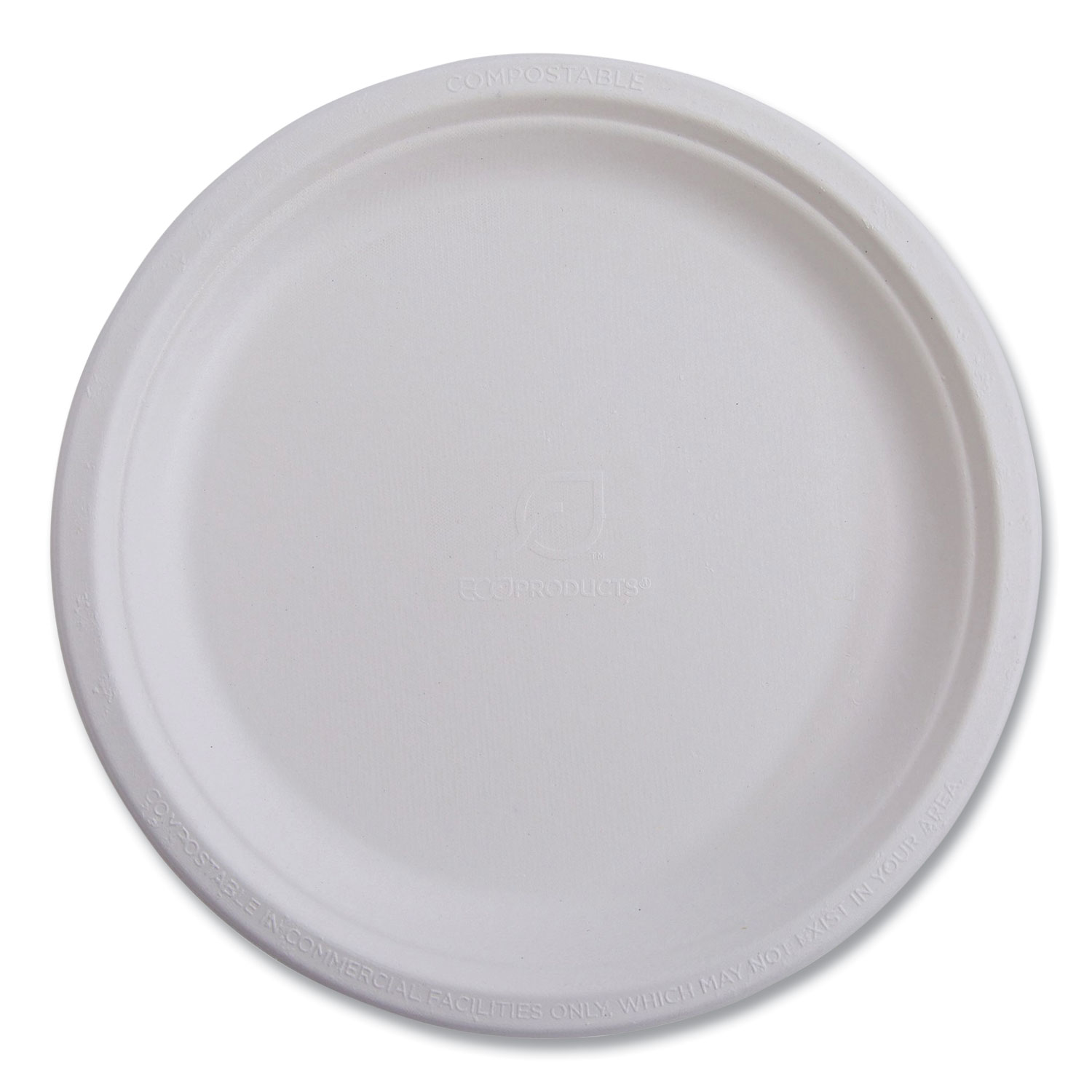 Renewable Molded Fiber Plates, 6″ dia, Natural White, 1,000/Carton