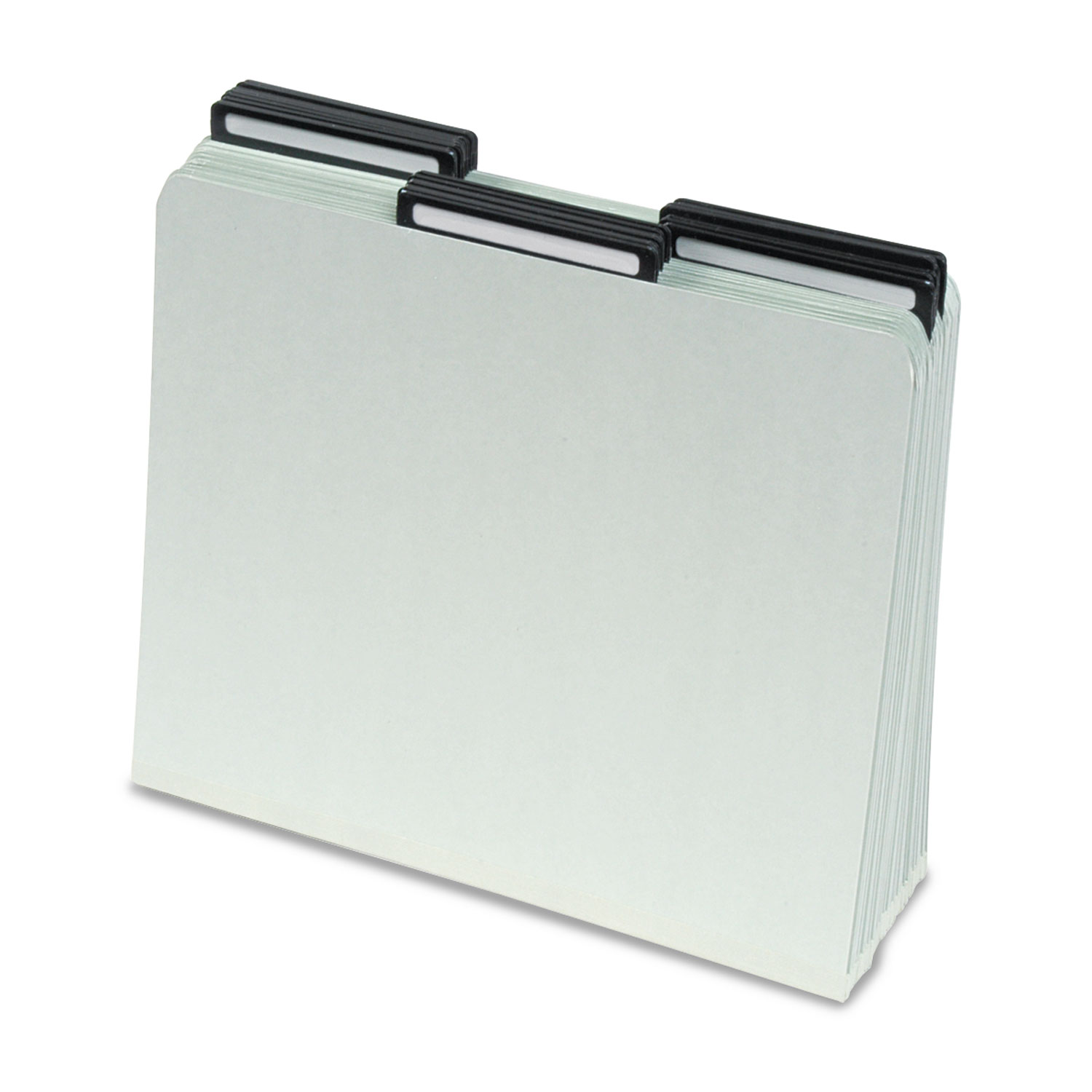 Recycled Heavy Pressboard File Folders with Insertable Metal Tabs, 1/3-Cut Tabs, Letter Size, Gray-Green, 25/Box
