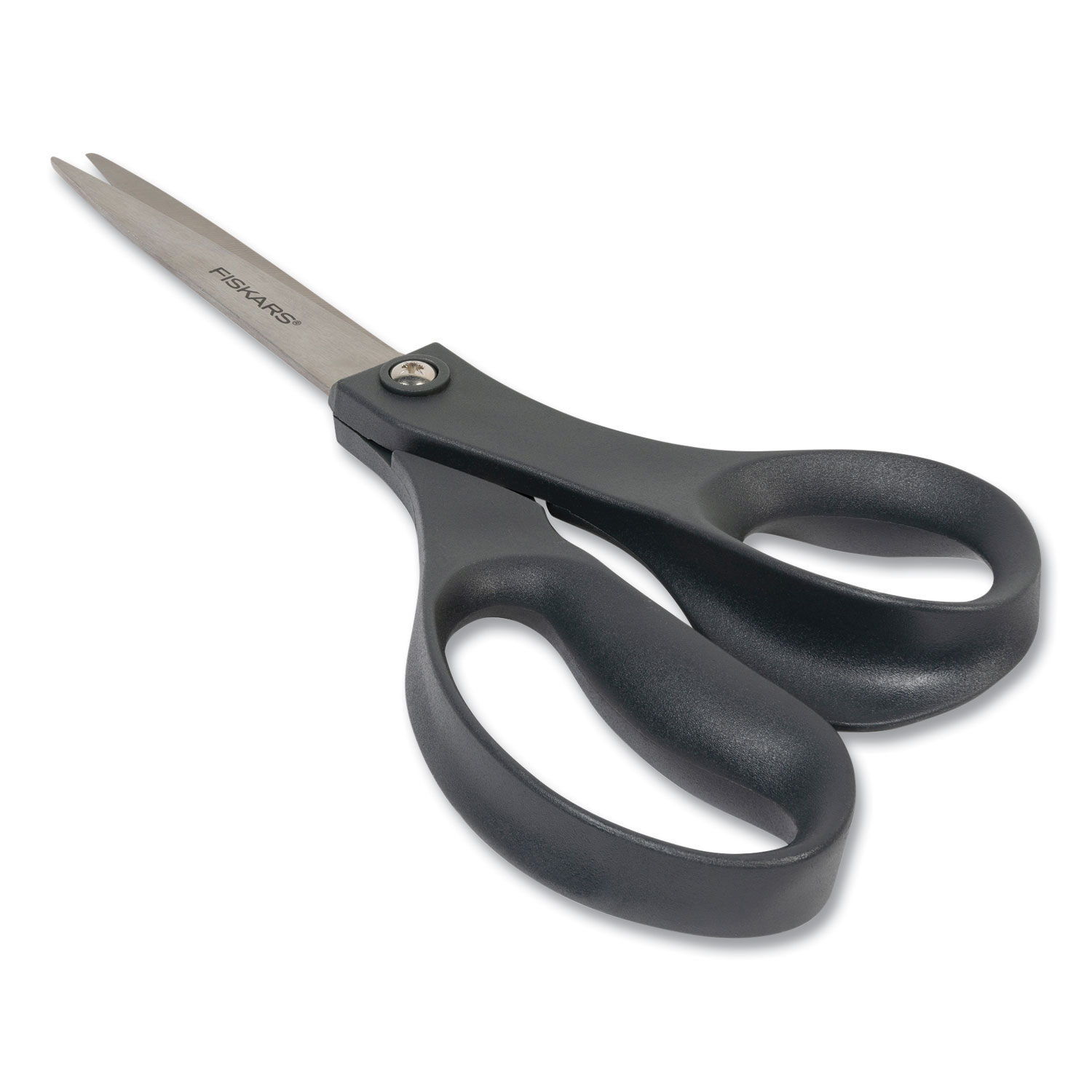 Stainless Steel Office Scissors, 8 Long, 3.75 Cut Length, Black Straight  Handle