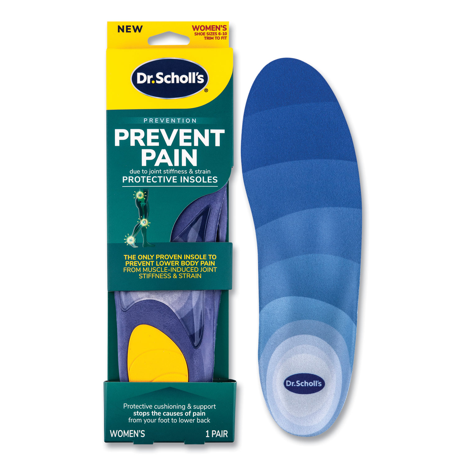 Prevent Pain Protective Insoles for Women, Women’s Size 6 to 10, Purple