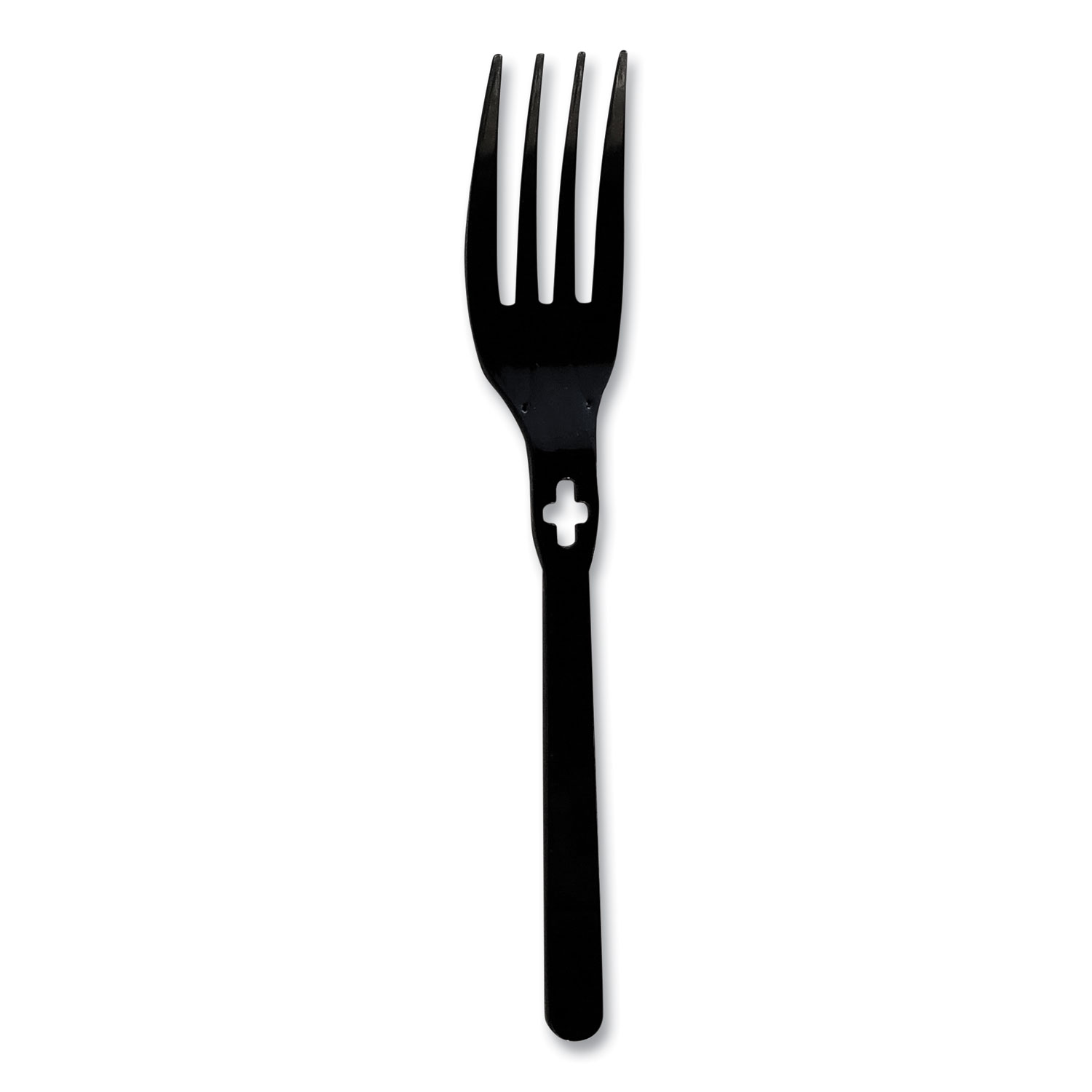 Fork WeGo Polystyrene, Fork, Plastic, Black, 1,000/Carton