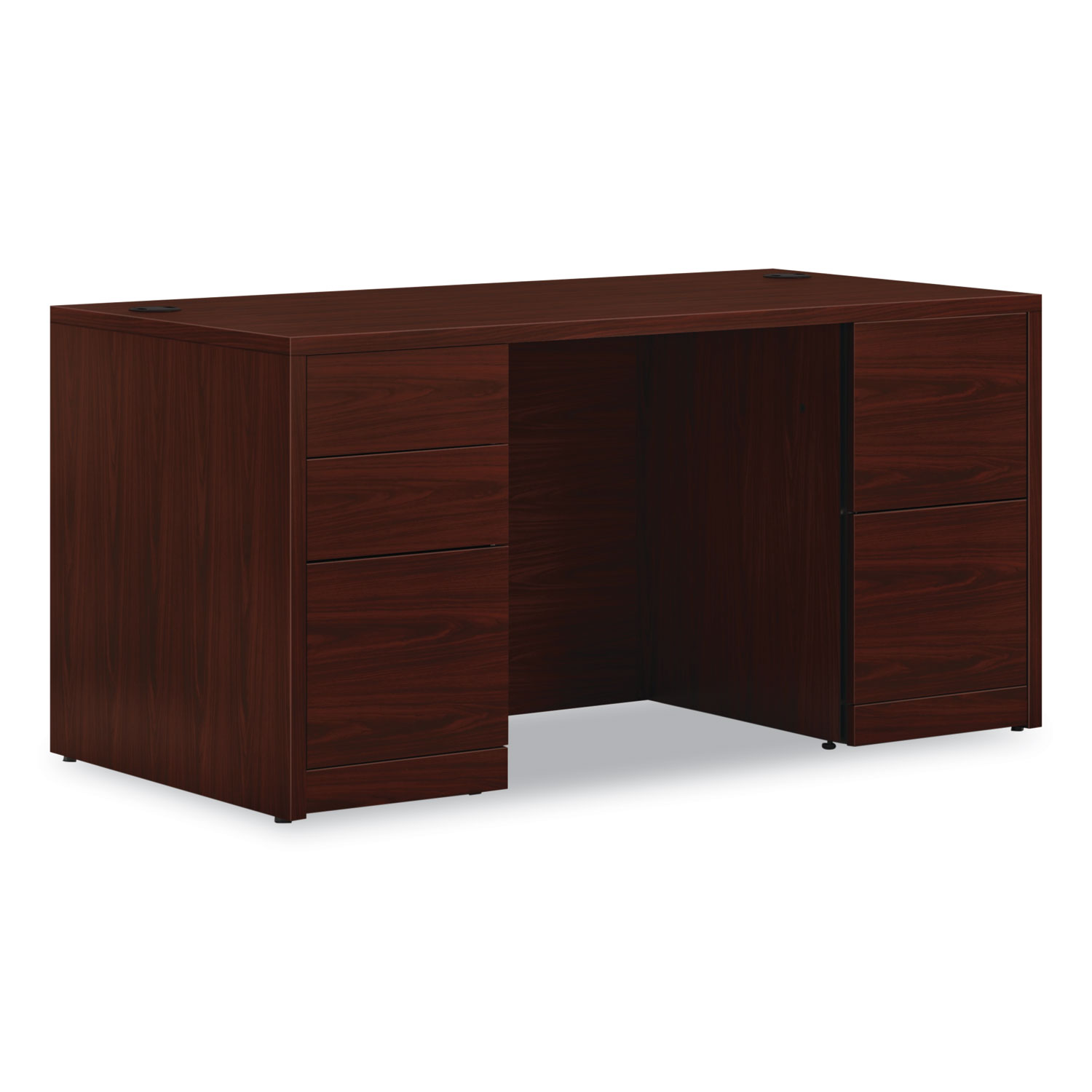 10500 Series Double Pedestal Desk with Full Pedestals, 60″ x 30″ x 29.5″, Mahogany