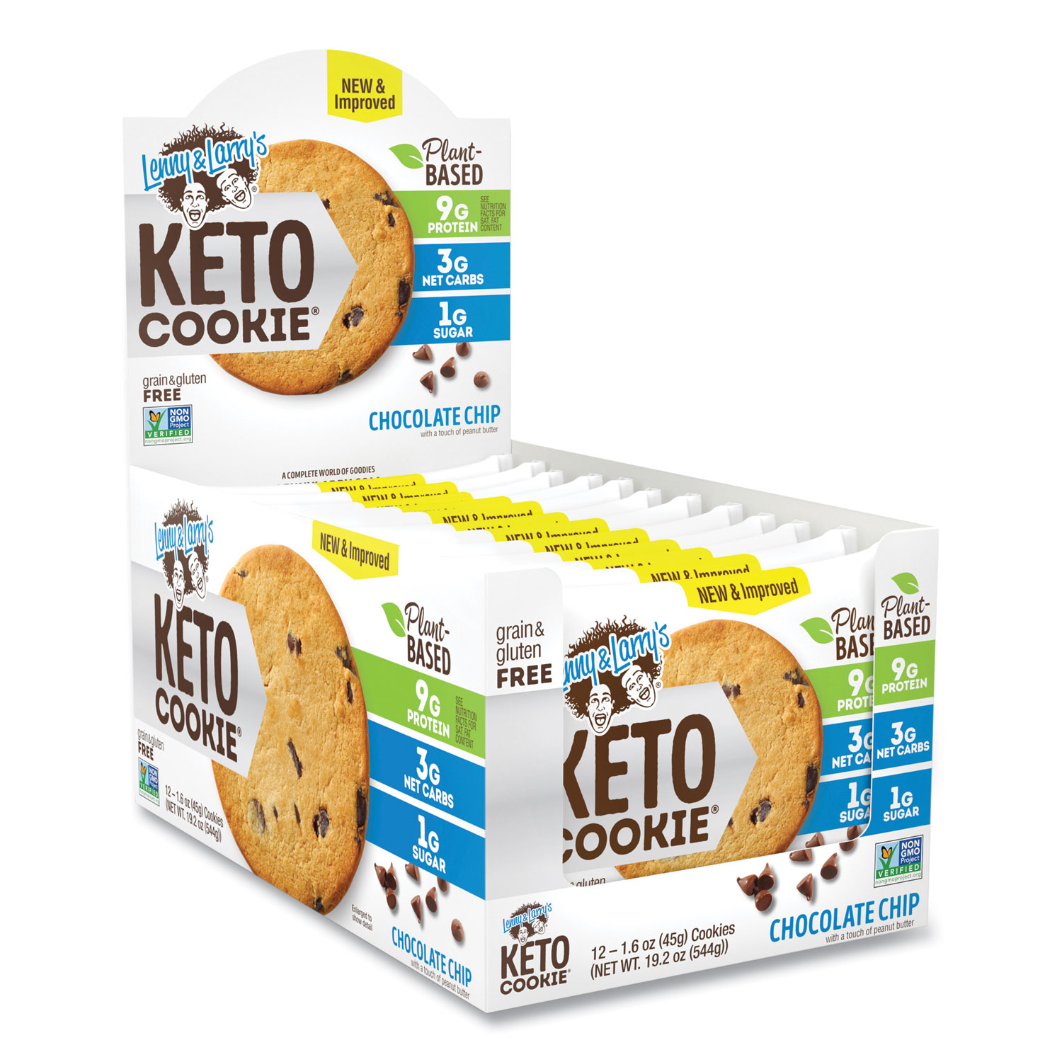 Keto Chocolate Chip Cookie, Chocolate Chip, 1.6 oz Packet, 12/Pack