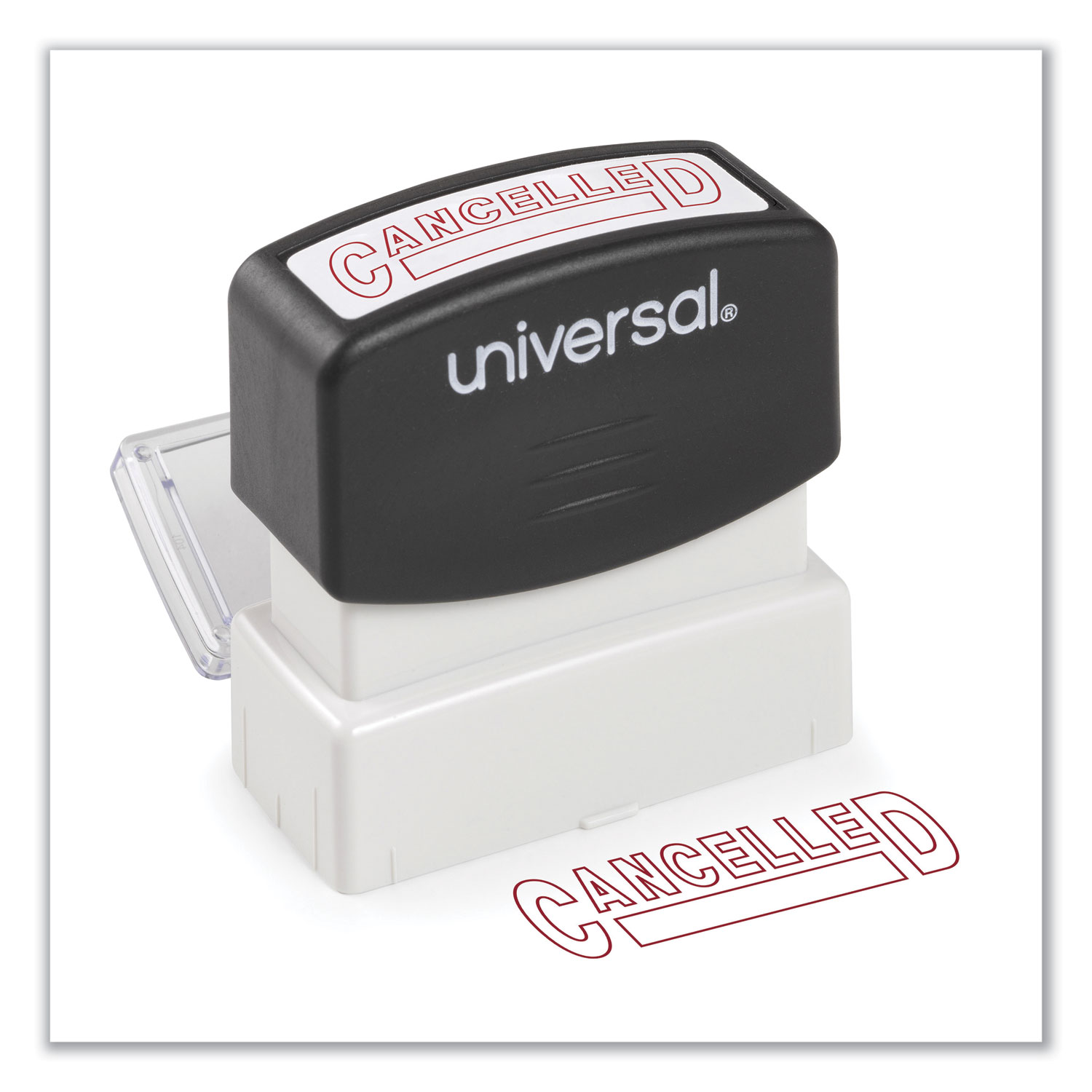 Message Stamp, CANCELLED, Pre-Inked One-Color, Red